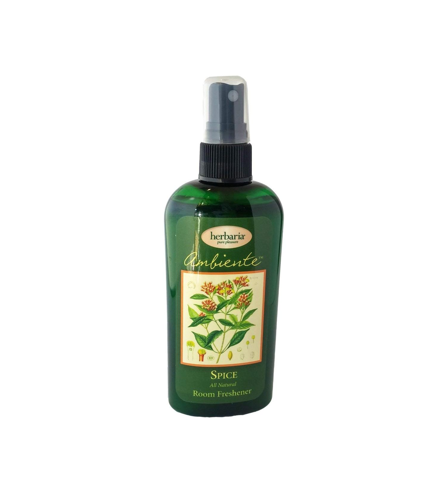 Herbaria Ambiente Room and Linen Spray SPICE 4 oz All-Natural with Essential Oils. Enjoy Our Soaps and Other Skin-Friendly Products.