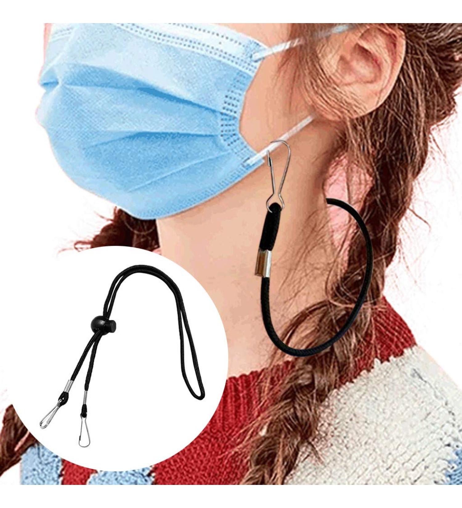 US IN STOCK- Anti-Tightening Mask Holder Extender Strap Comfortable Non-Slip Ear Hook Ear Rope Adjustable Mask Extension Protectors - Relieves The Ears of Pressure and Pain (Black 5Pcs) - Buy Online on GoSupps.com
