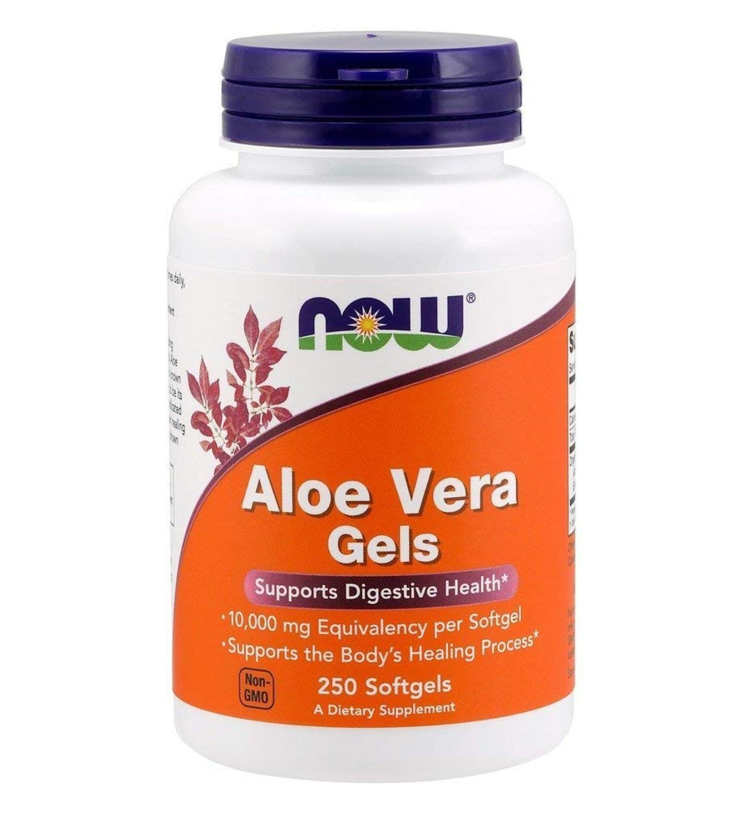 Now Supplements Aloe Vera (Aloe barbadensis) 10 000 mg Supports Digestive Health* 250 Softgels 250 Count (Pack of 1)