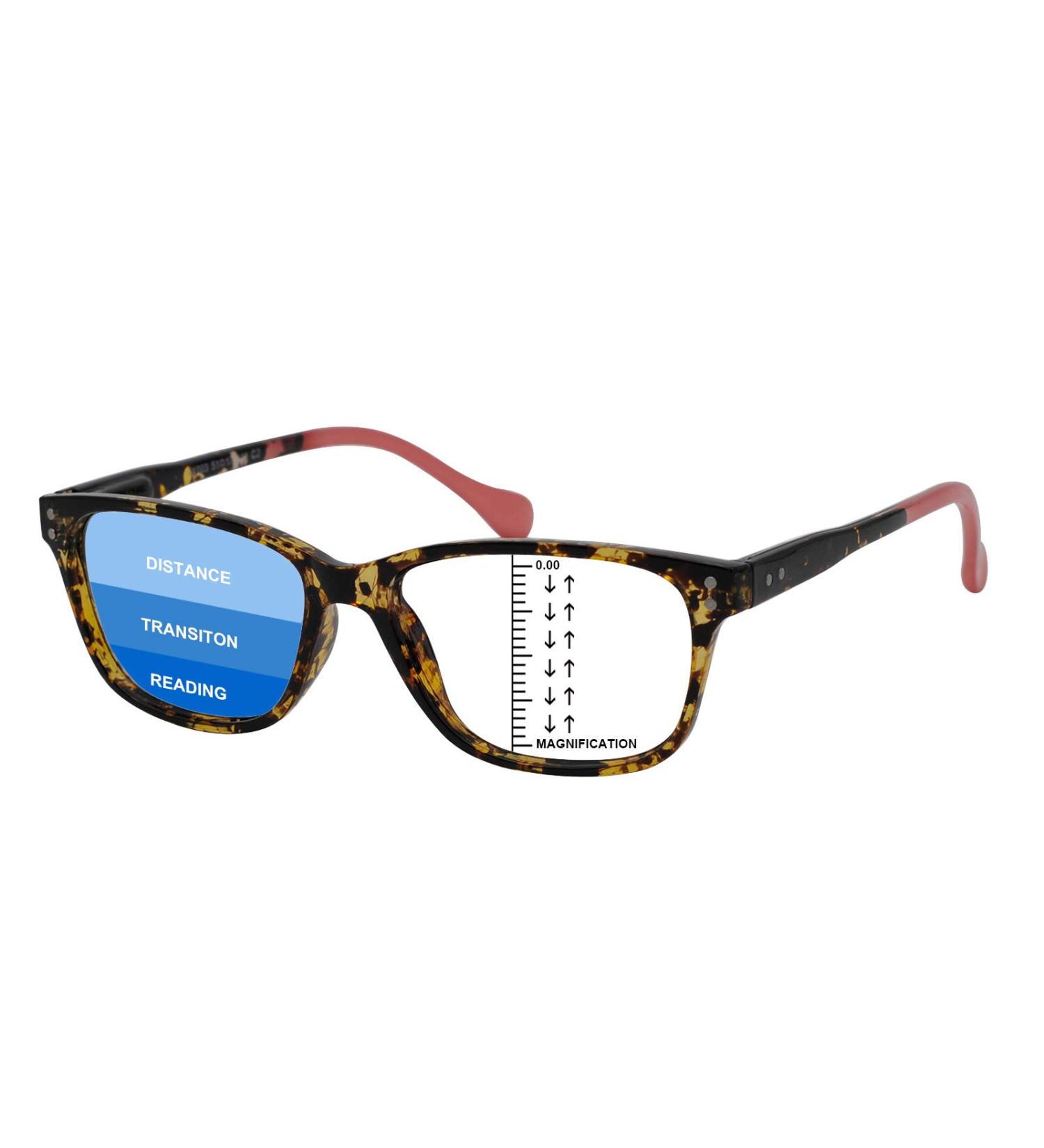 MARE AZZURO Blue Blocking Progressive Reading Glasses for Women | Multifocus Readers 0-3.5 | Red Color - Buy Online on GoSupps.com