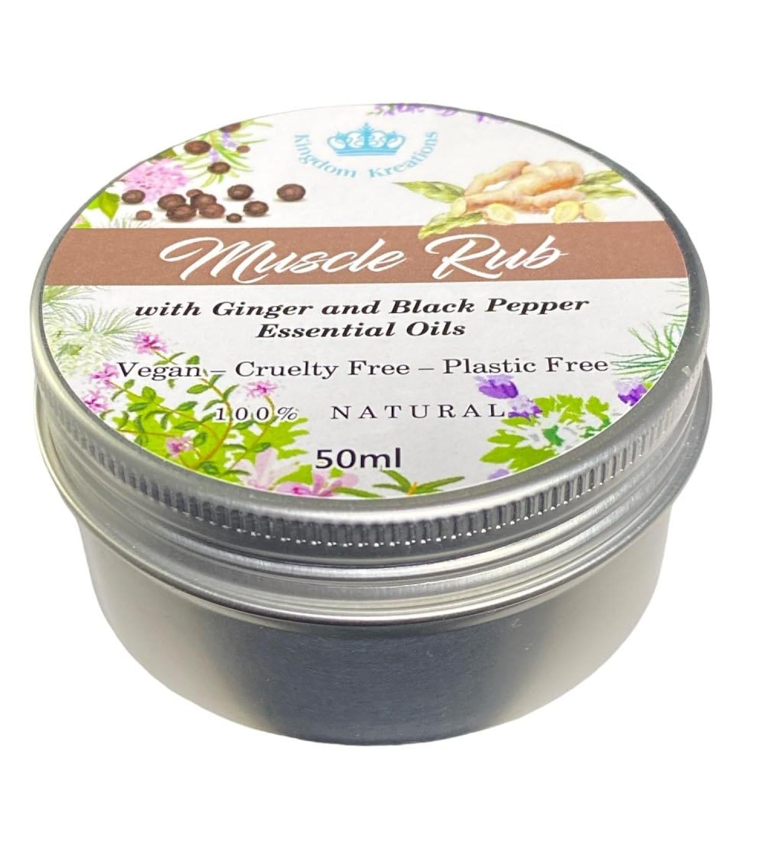 Muscle Rub with Ginger & Black Pepper - 100% Natural