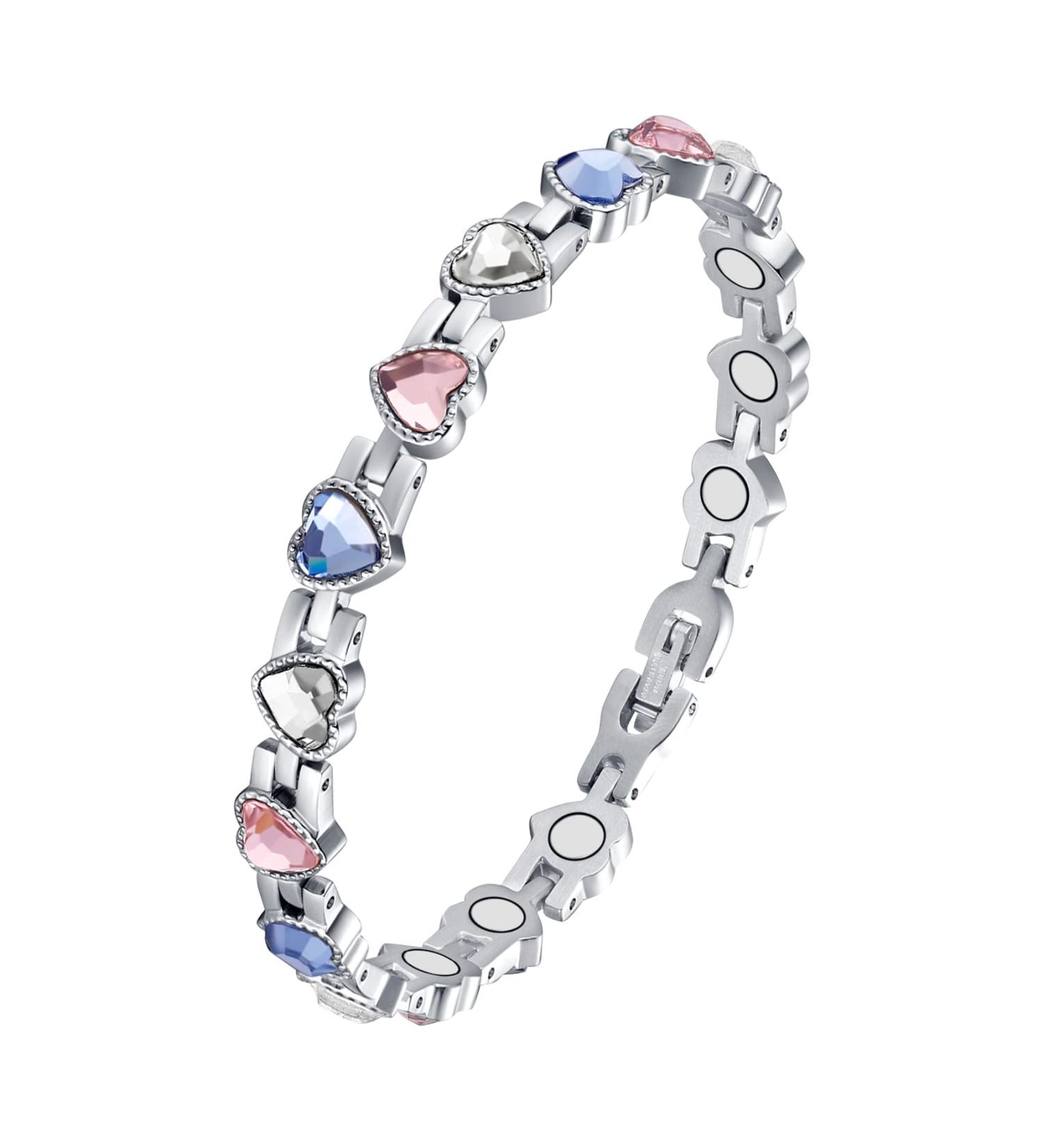 Jecanori Love Heart Magnetic Bracelet for Women | Titanium Steel Wristband with Cubic Zirconia | Lymphatic Drainage Bracelet | Removal Tool & Gift Box Included - Buy Online on GoSupps.com