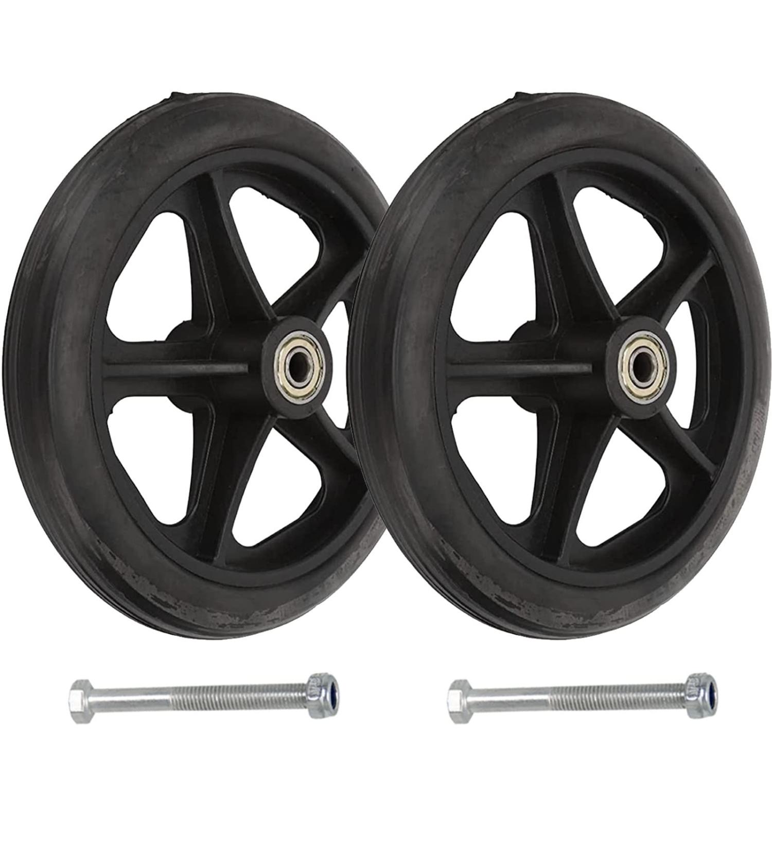 Wheelchair Wheels Wheelchair Front Castor 6 Inch Rubber Wheelchair Front Wheel Replacement Part with Bearing Wheelchair Wheel Manual Solid Wheelchair Casters Rotating Rollers - Buy Online on GoSupps.com