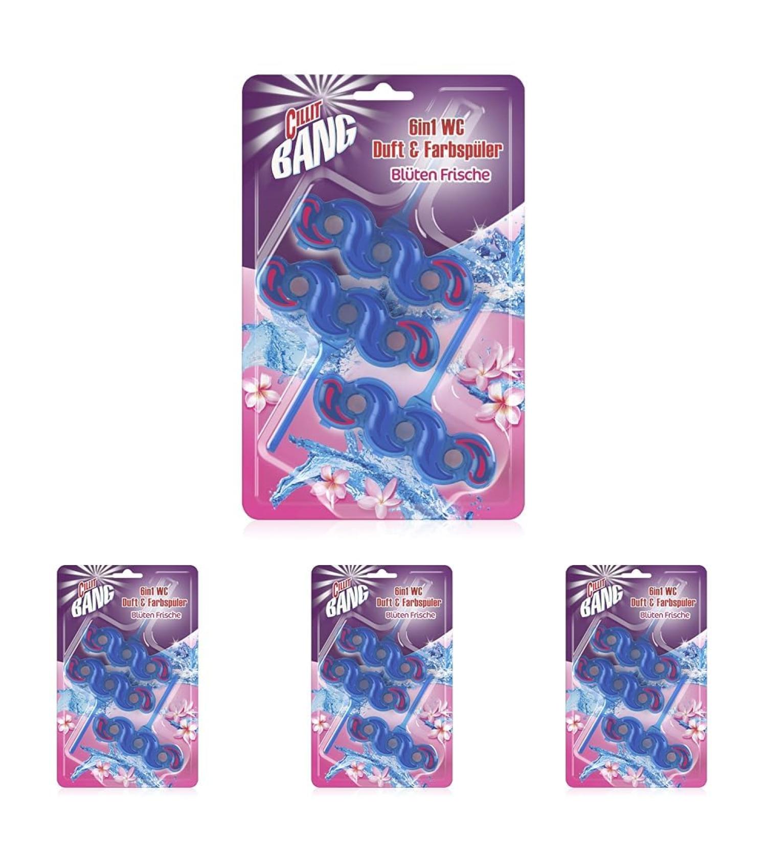 Cillit Bang 6in1 Toilet Cleaner - Blossoming Freshness Blue Water Fresh Flush Every Time - 4 Pack - Buy Online on GoSupps.com