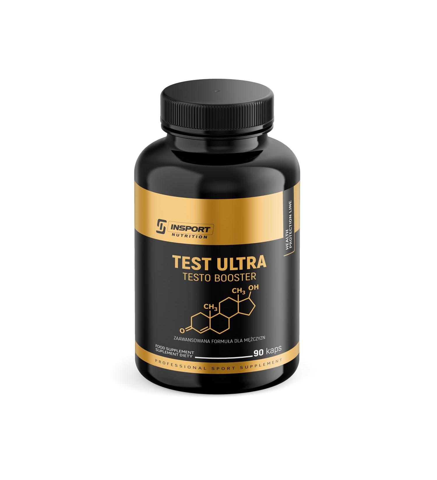 TEST ULTRA - Testosterone Booster - Libido - contains 11 active ingredients including MACA extract with ginseng Tribulus Terrestris zinc - 90 capsules for men - INSPORT Nutrition - Buy Online on GoSupps.com
