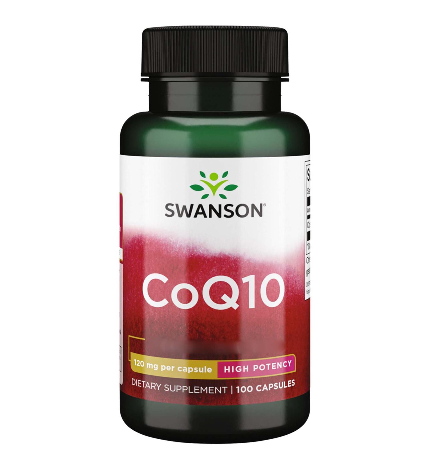Swanson CoQ10 High Potency 120mg - Ubiquinone Capsules Gluten-Free Soy-Free Non-GMO Laboratory Tested - 100 Count - Buy Online on GoSupps.com