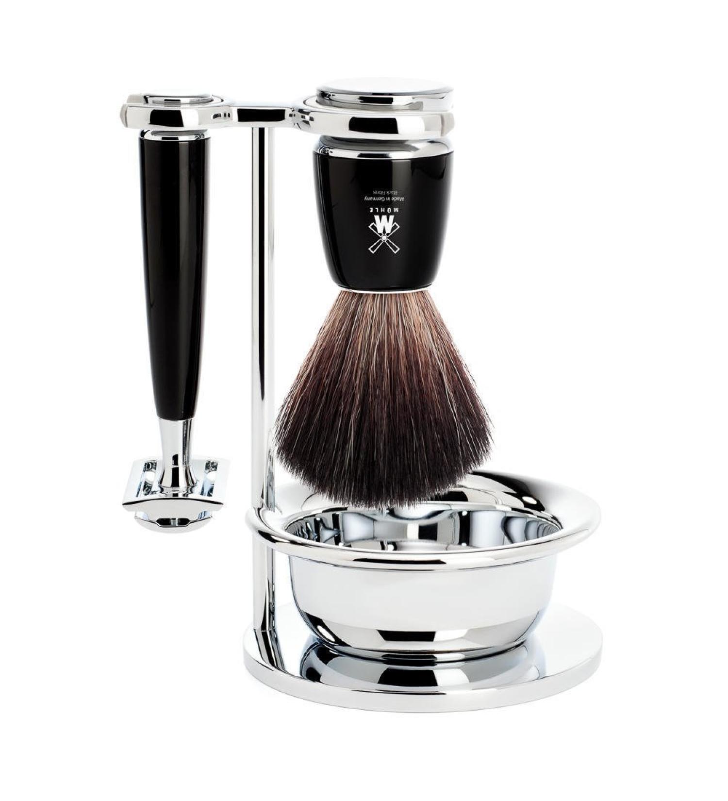 M hle Rytmo Razor Set - Vegan Black Resin Shaving Brush Bowl & Stand for Ultimate Grooming - Buy Online on GoSupps.com