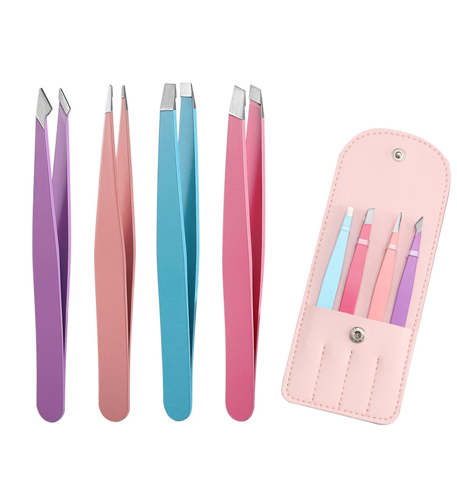 Eyebrow Tweezers Facial Hair Tweezers Stainless Steel Precision Eyebrow Tweezers for Ingrown Hair Removal Facial Hair Removal Eyebrow Trimming Tweezer Set 4 Pieces - Buy Online on GoSupps.com