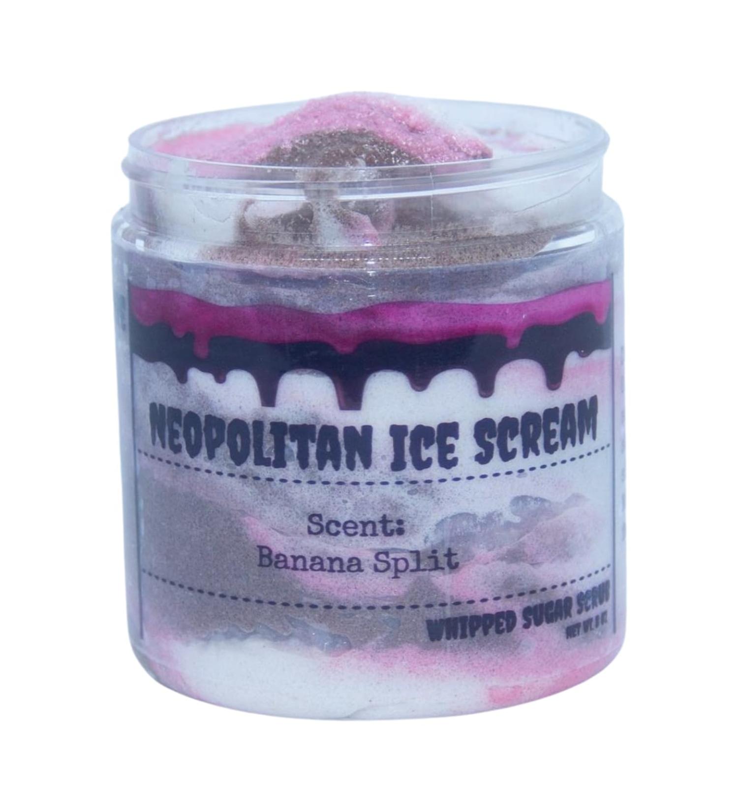 Neopolitan Ice Scream Whipped Sugar Scrub (4oz jar) 4 Ounce jar