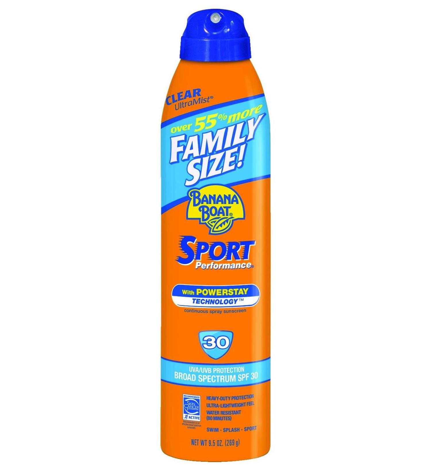 Banana Boat Sunscreen Ultra Mist Sport Performance Broad Spectrum Sun Care Sunscreen Spray - SPF 30 9.5 Ounce