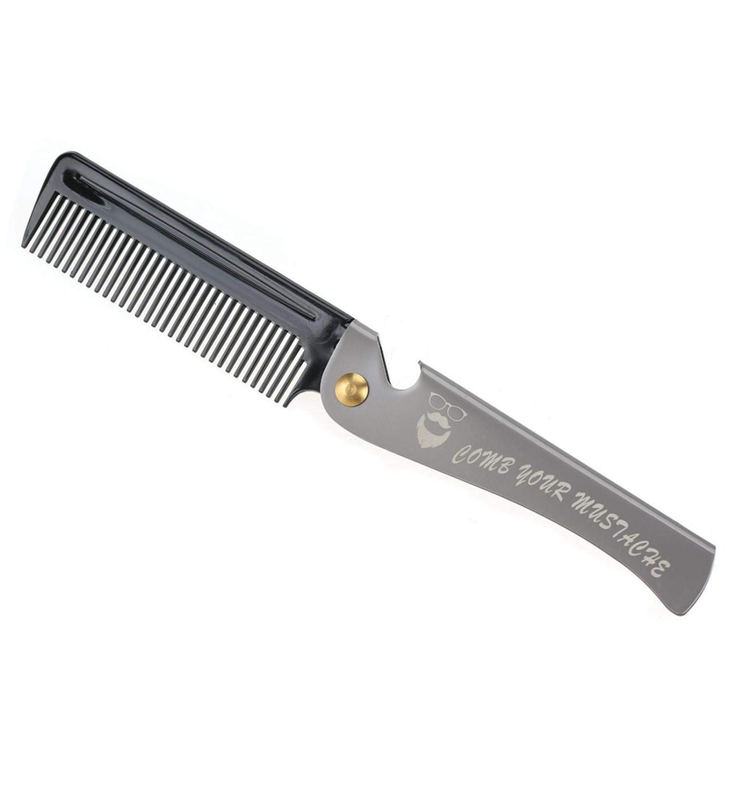 Shopping Spree Folding Beard Comb Wooden Beard Comb Stainless Husband wooden comb - Buy Online on GoSupps.com