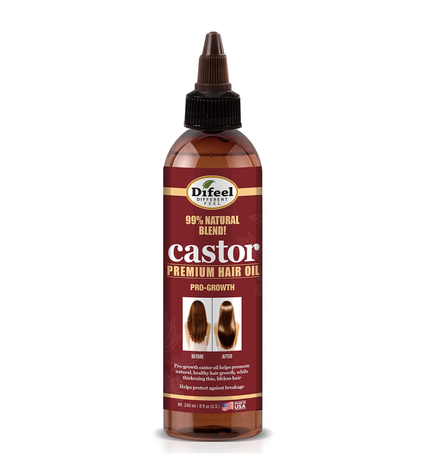 Difeel 99% Natural Premium Pro-Growth Castor Hair Oil 8 oz. - Promotes Healthy Hair Growth - Buy Online on GoSupps.com