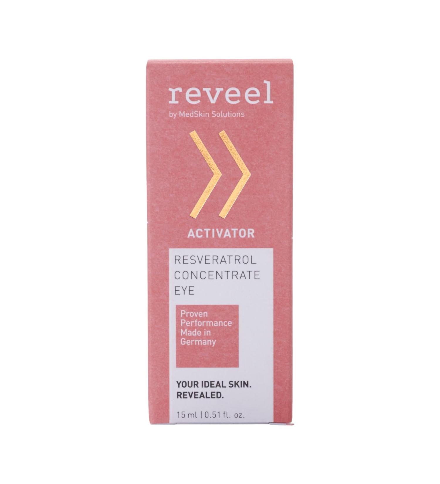 reveel by MedSkin Solutions Resveratrol Concentrate Eye Multi-Active Anti-Aging Eye Cream Reduces fine Lines and Wrinkles with Hyaluronic Acid & Shea Butter for Women & Men 10 ml