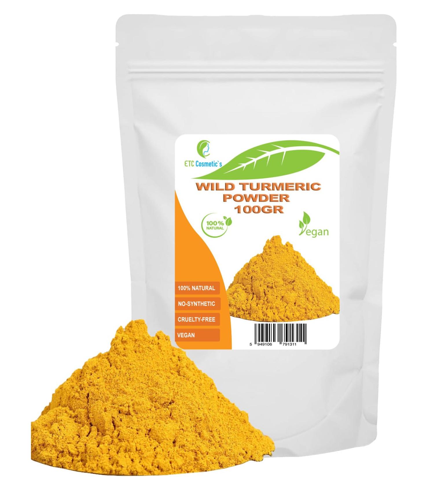 Euro Trade Center Wild Turmeric Powder 100 gr Kasturi Turmeric Powder Curcuma Aromatica Facial mask naturally radiant and younglooking skin 100g 1er Pack