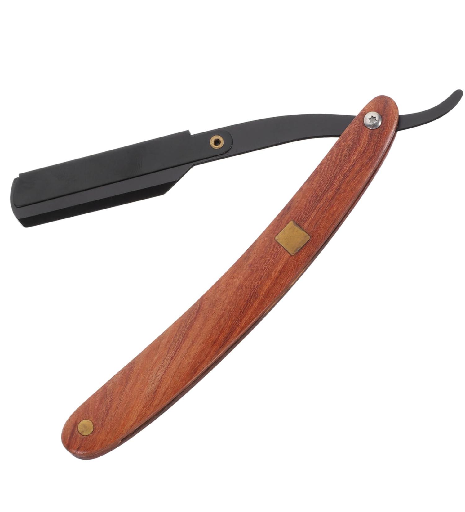 Minkissy Metal Cutlery Holder & Classic Wooden Eyebrow Trimmer - Safe Razors for Men - Buy Online on GoSupps.com