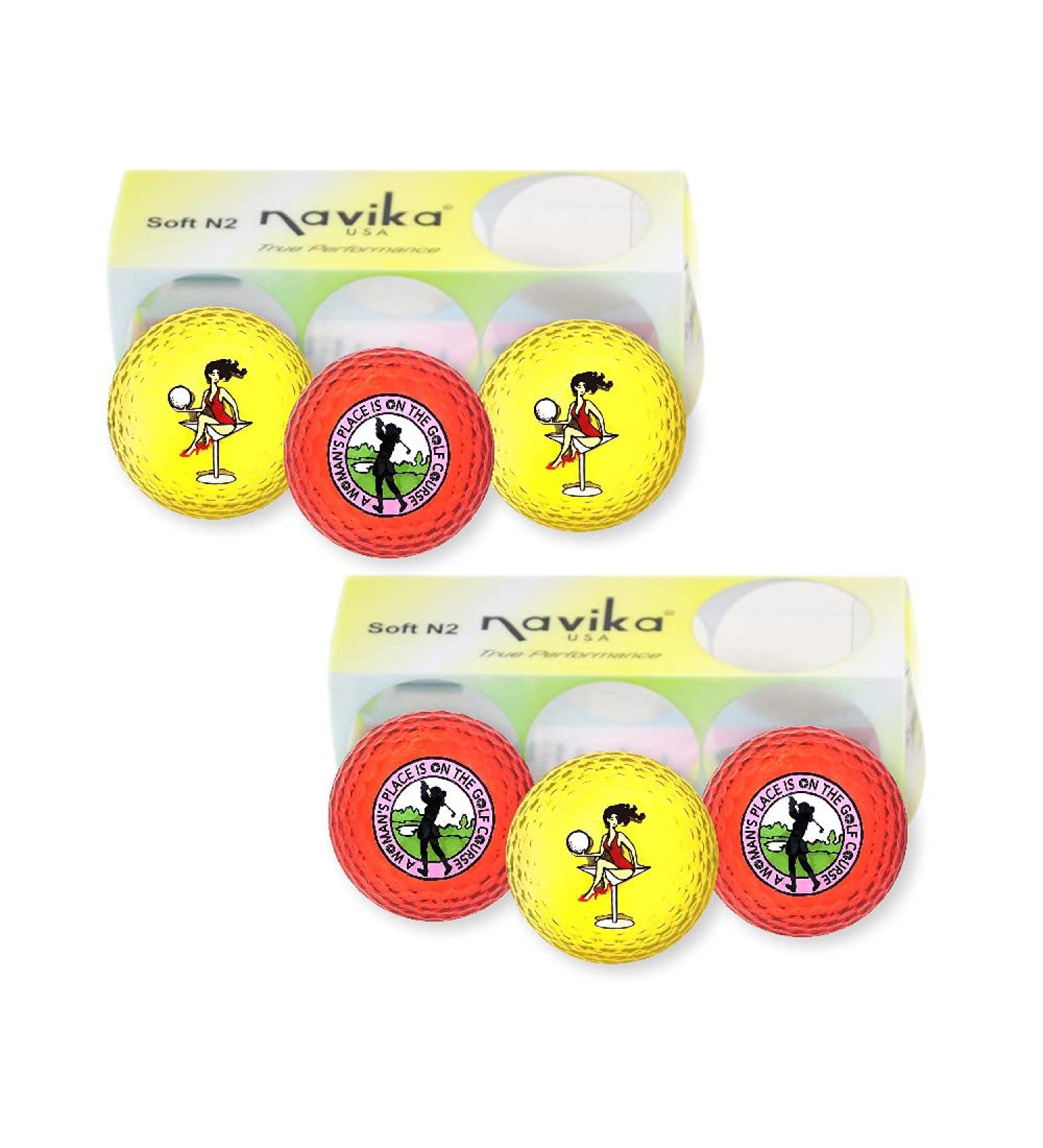 Navika Golf Balls - Golf Chicks Combo 6 Pack - Golfaholic Women's Golf Course Must-Have - Buy Online on GoSupps.com