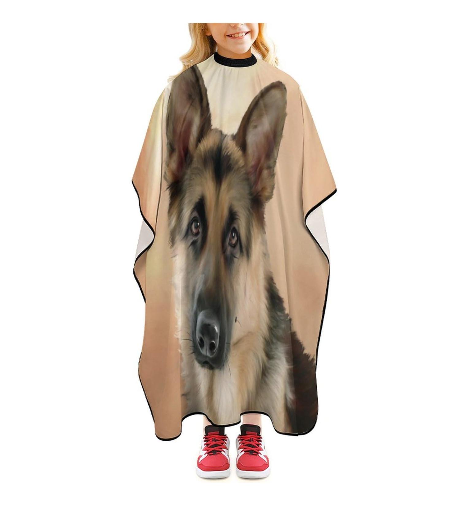 Shop Cute German Shepherd Dog Barber Cape | Professional Hair Cutting Apron for Kids - Buy Online on GoSupps.com