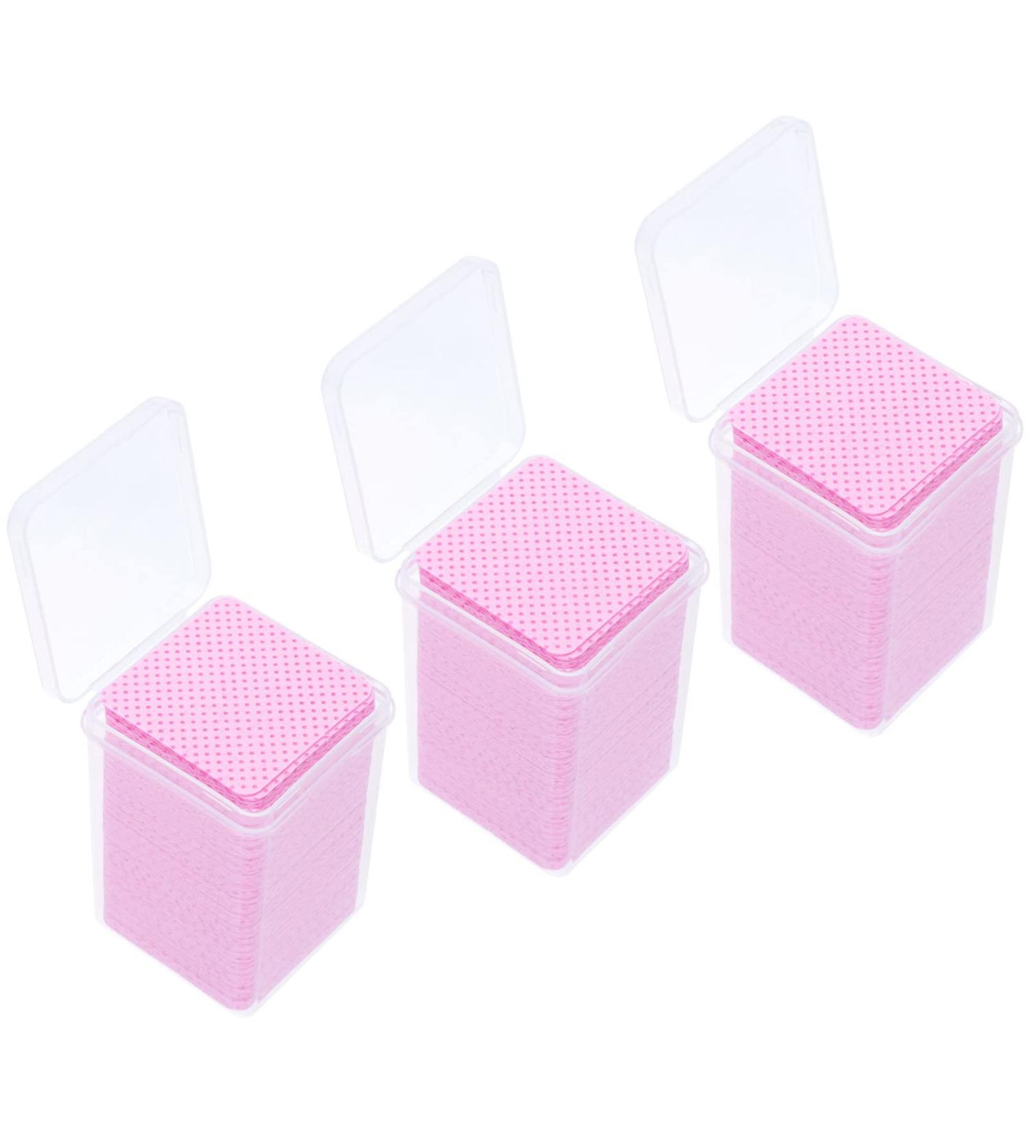 Beaupretty 600pcs Glue Cleaning Pads - Cotton Fabric Wipes for Eyelash Extensions Makeup Removal & Manicure - Pink | International Shipping Available - Buy Online on GoSupps.com