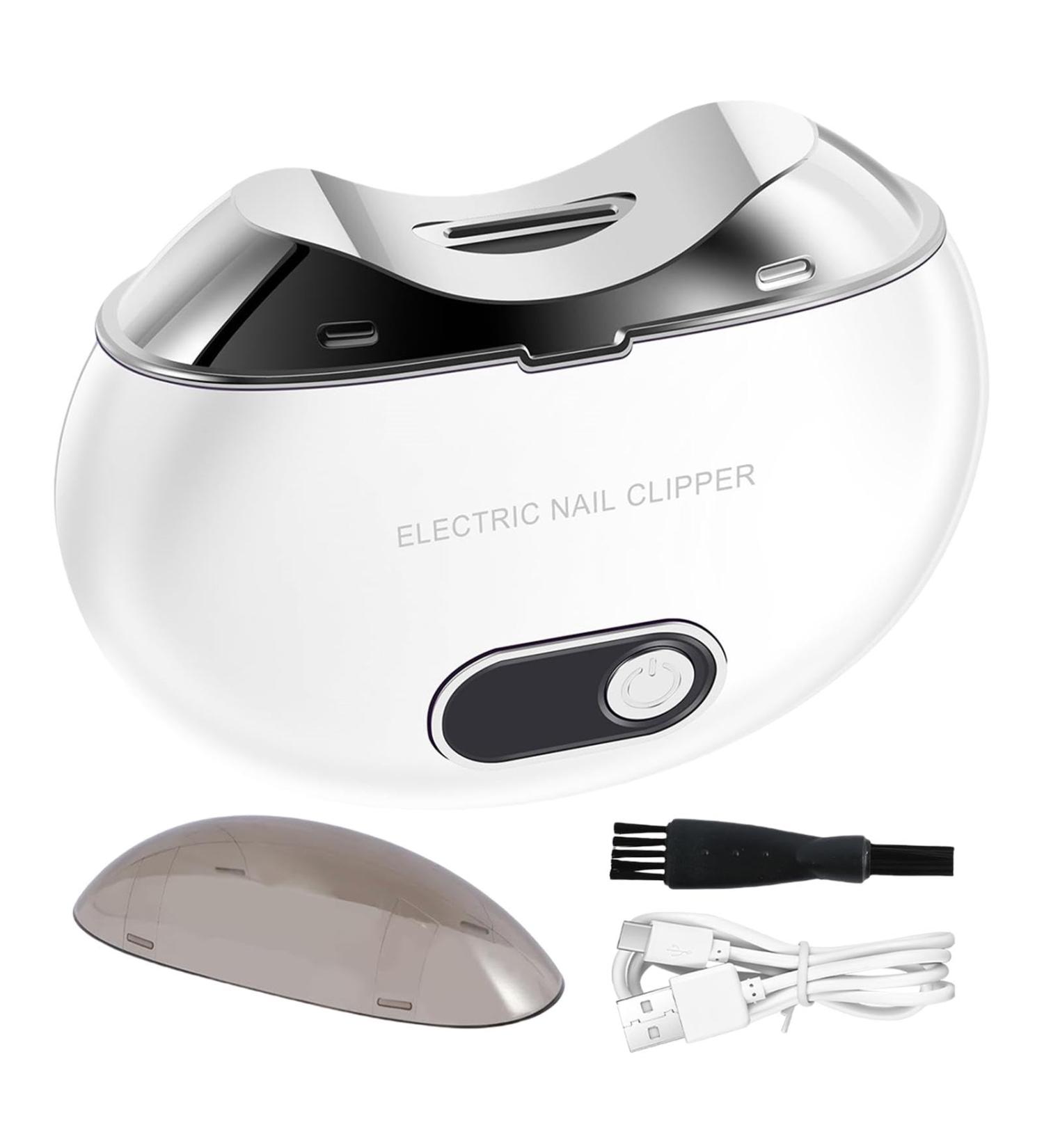 FmtwPhn Fingernail Trimmer Electric | Fingernail Cutter and File - Rechargeable Cutter and File Nail Clipper LCD Digital Display Clipper with Light & 3 Speeds for Children Kids Adult White - Buy Online on GoSupps.com