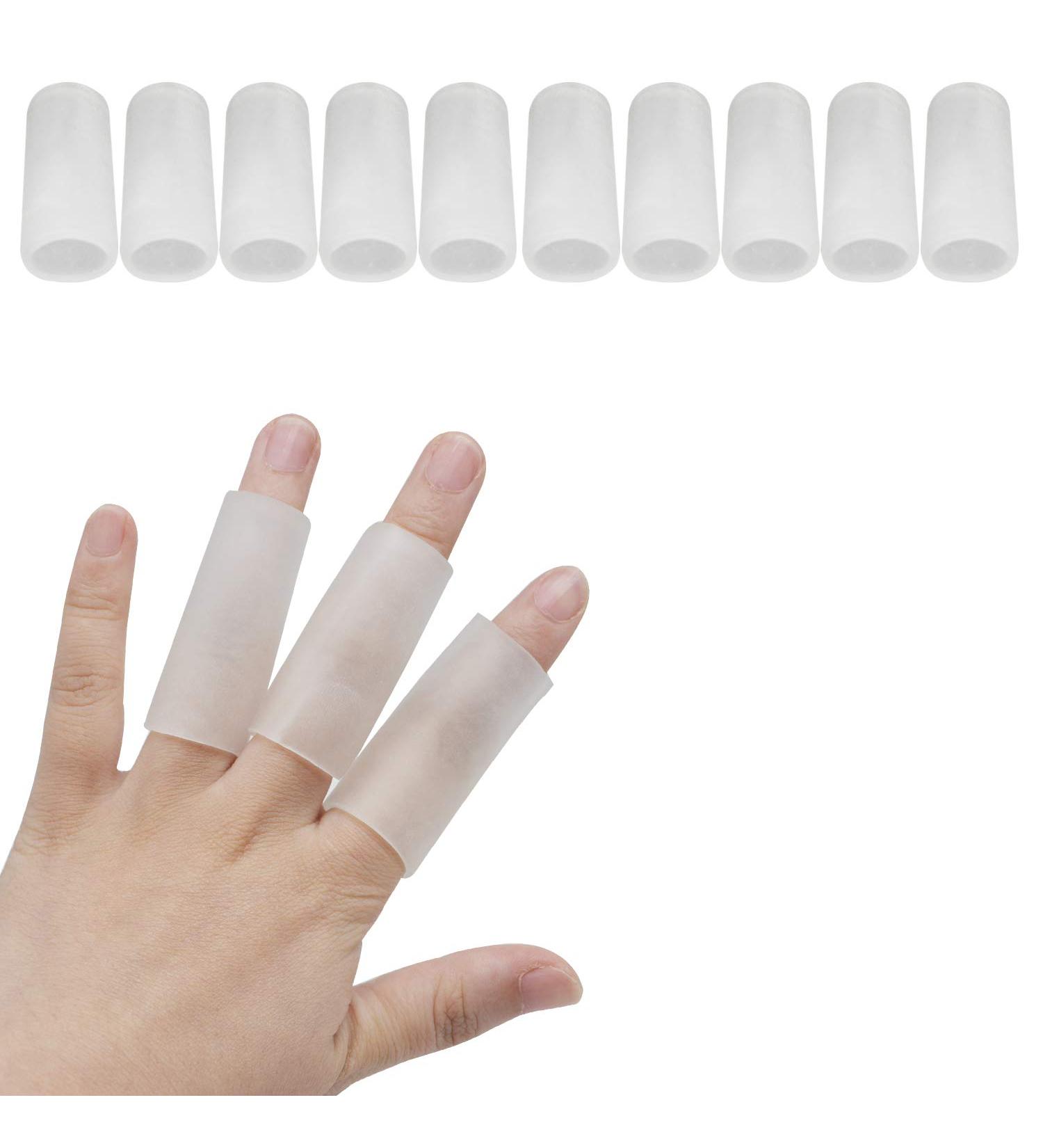 10 Pieces Gel Finger Protectors | Silicone Caps for Trigger Finger Arthritis Friction Relief & Blisters - Shop Internationally - Buy Online on GoSupps.com