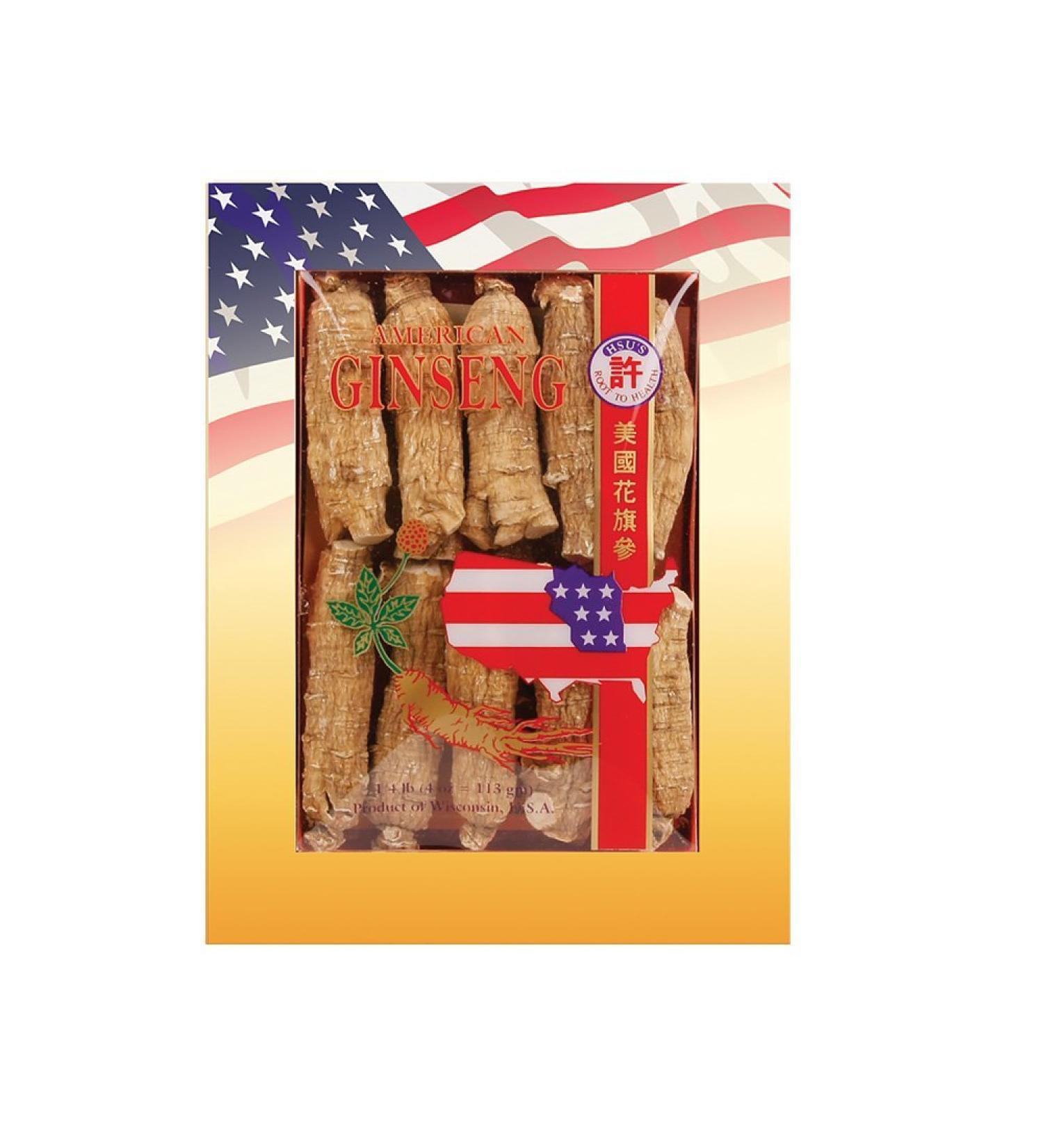 Hsu's Ginseng 130-4 | Half Short Extra Large | Wisconsin American Ginseng from Hsu's Gardens | 4oz Box - Buy Online on GoSupps.com
