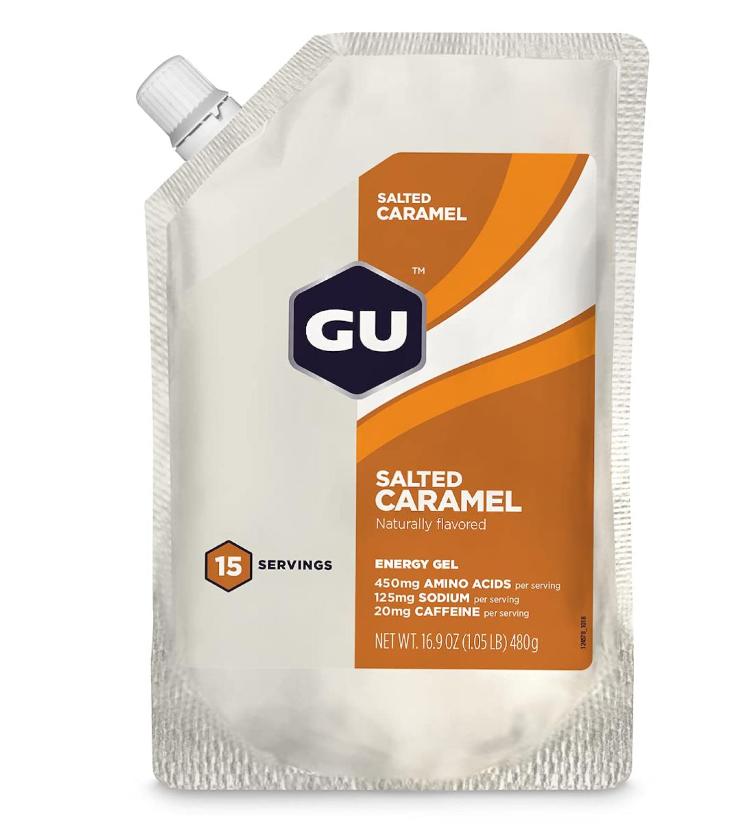GU Energy Original Sports Nutrition Energy Gel 15-Serving Pouch - Salted Caramel - Buy Online on GoSupps.com