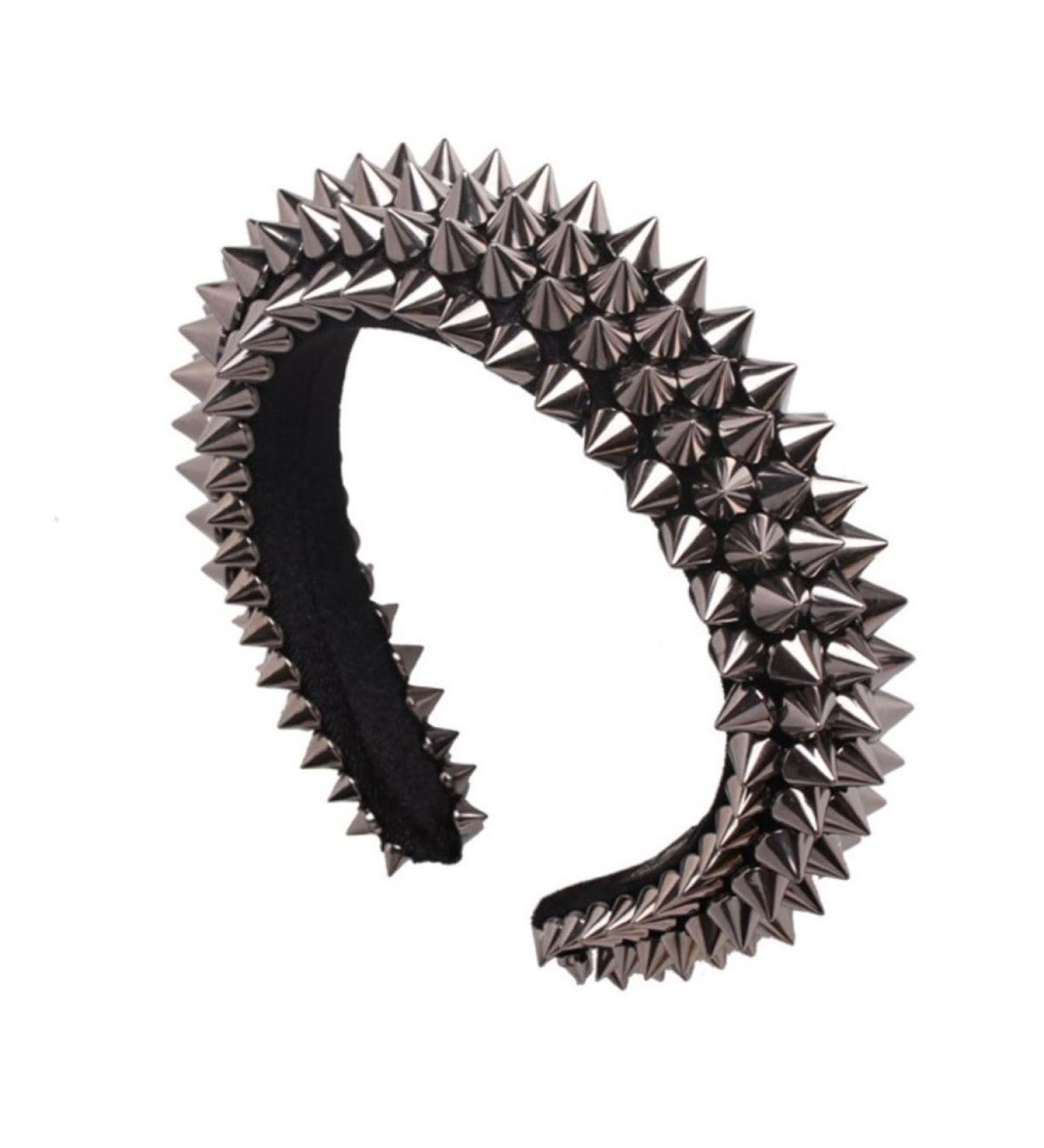 Ro Rox Punk Studded Hairband Rivet Silver Spike Goth Emo Halloween Hair Accessory - Buy Online on GoSupps.com