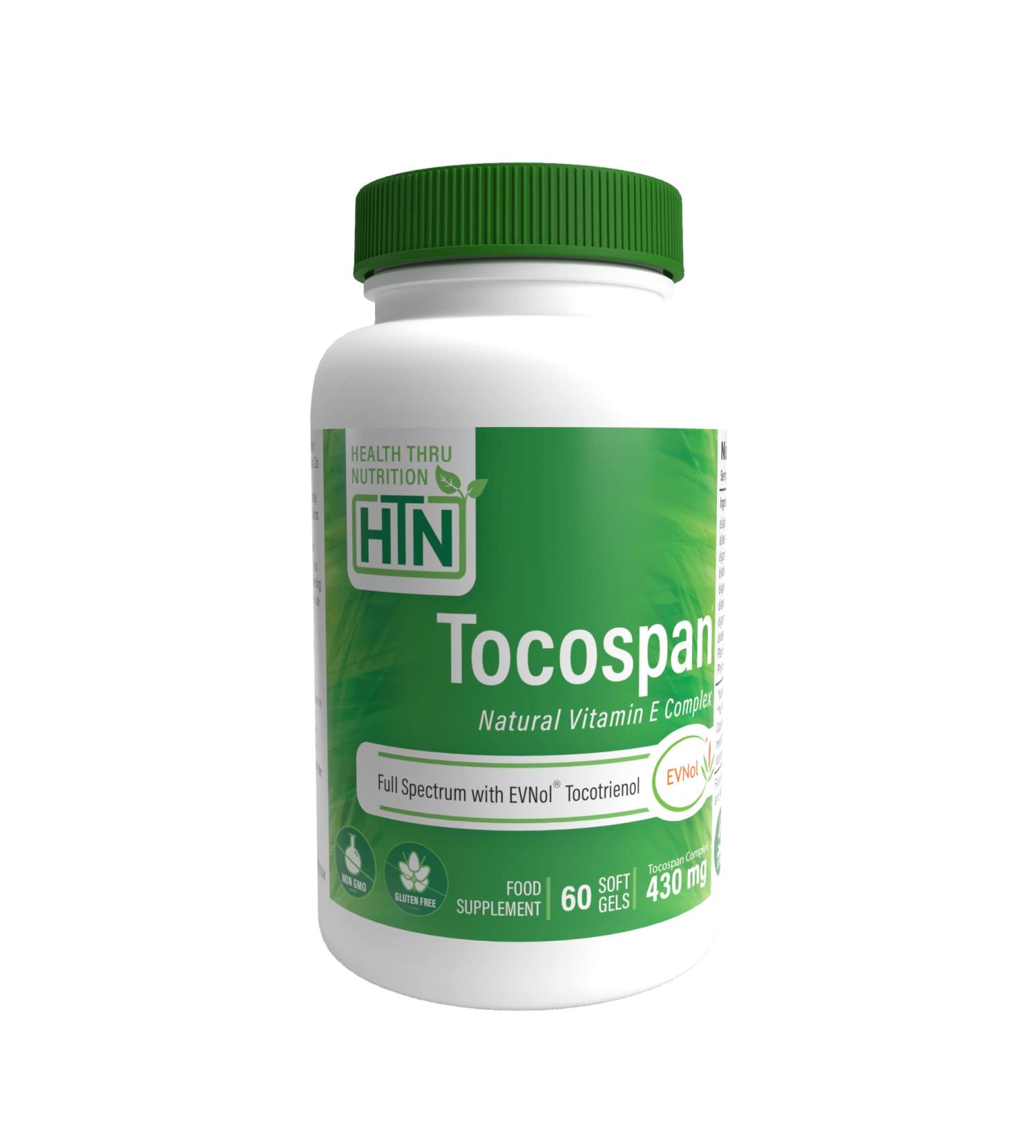 Tocospan Vitamin-E 400 IU Full Spectrum Tocotrienols and Tocopherols Complex - 60 Softgels - Buy Online on GoSupps.com
