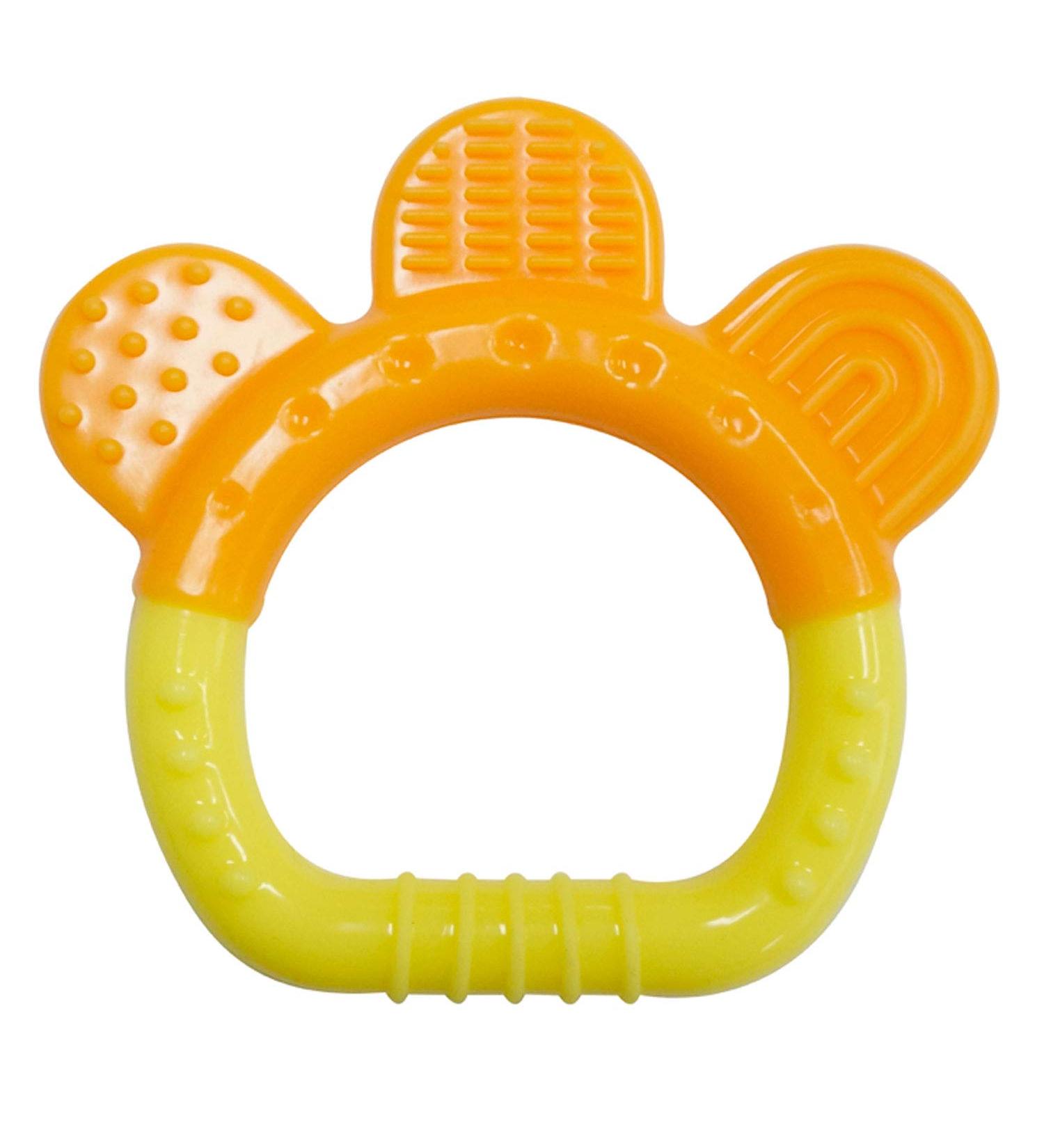PREMYO Silicone Teething Ring for Babies - Cooling Relief BPA-Free & Soft - Reduces Teething Pain - Orange Yellow - Buy Online on GoSupps.com