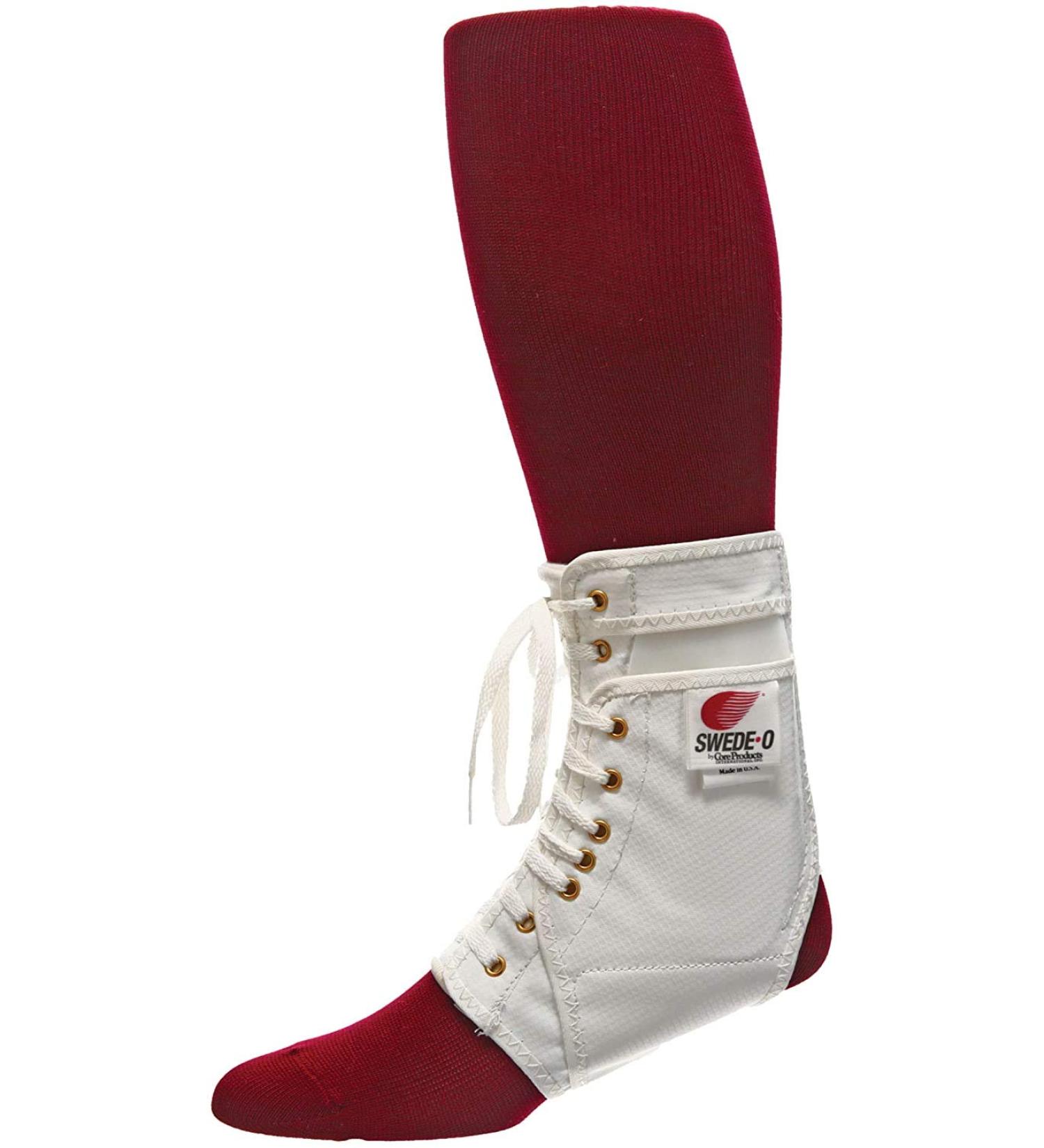 Swede-O Ankle Lok Support - Knit Tongue Exclusive Lacing Extra Stability - Small White Ankle Brace for Enhanced Support - Buy Online on GoSupps.com