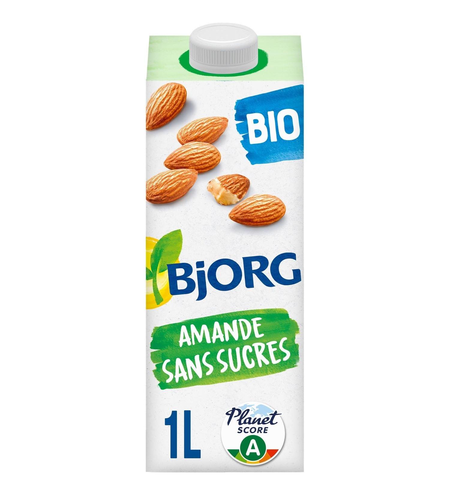 BJJORG Boisson V g tale Bio Amande Naturelle Sans Sucres Texture L g re et Onctueuse (1L) - Le lot de 4