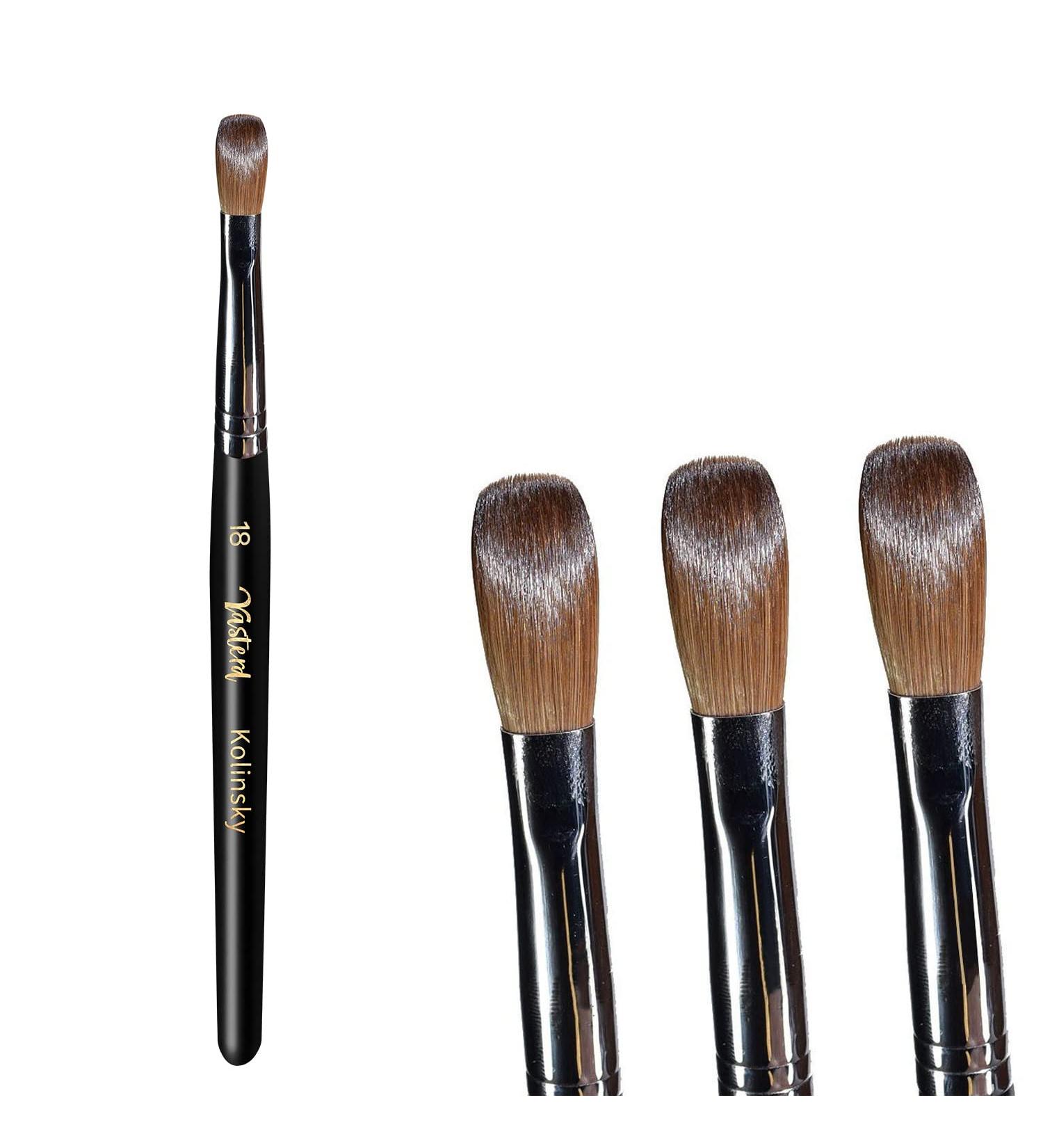 Yasterd 100% Kolinsky Acrylic Nail Brush - Size 18 Oval Crimped Shaped - Professional Manicure Tool with Black Wood Handle - Buy Online on GoSupps.com