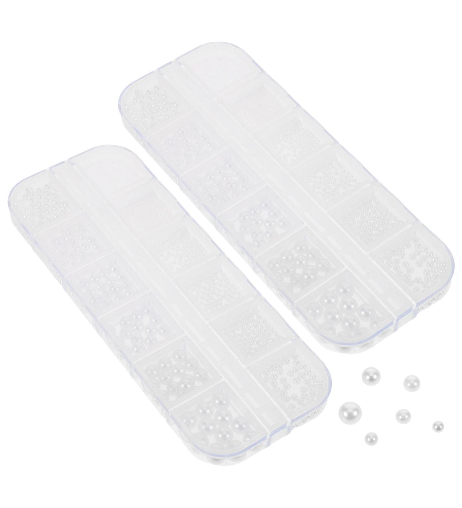  PAMINGONO 2 Boxes Manicure Beads Nail Art Beads Nail Art Charms Beige - Buy Online on GoSupps.com