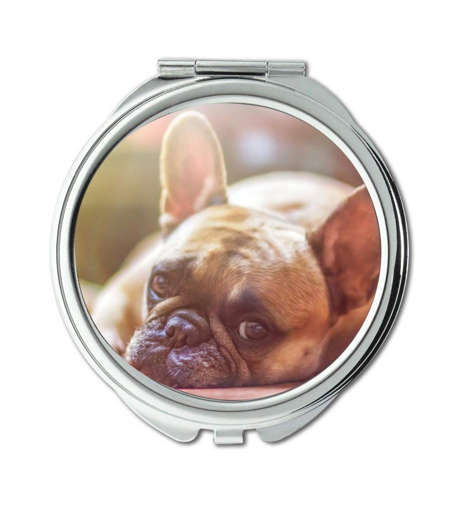 YENDOSTEEN Mirror Compact Mirror Dog Bulldog Pet Canine Lying Resting Lazy Tired Pocket Mirror portable mirror - Buy Online on GoSupps.com