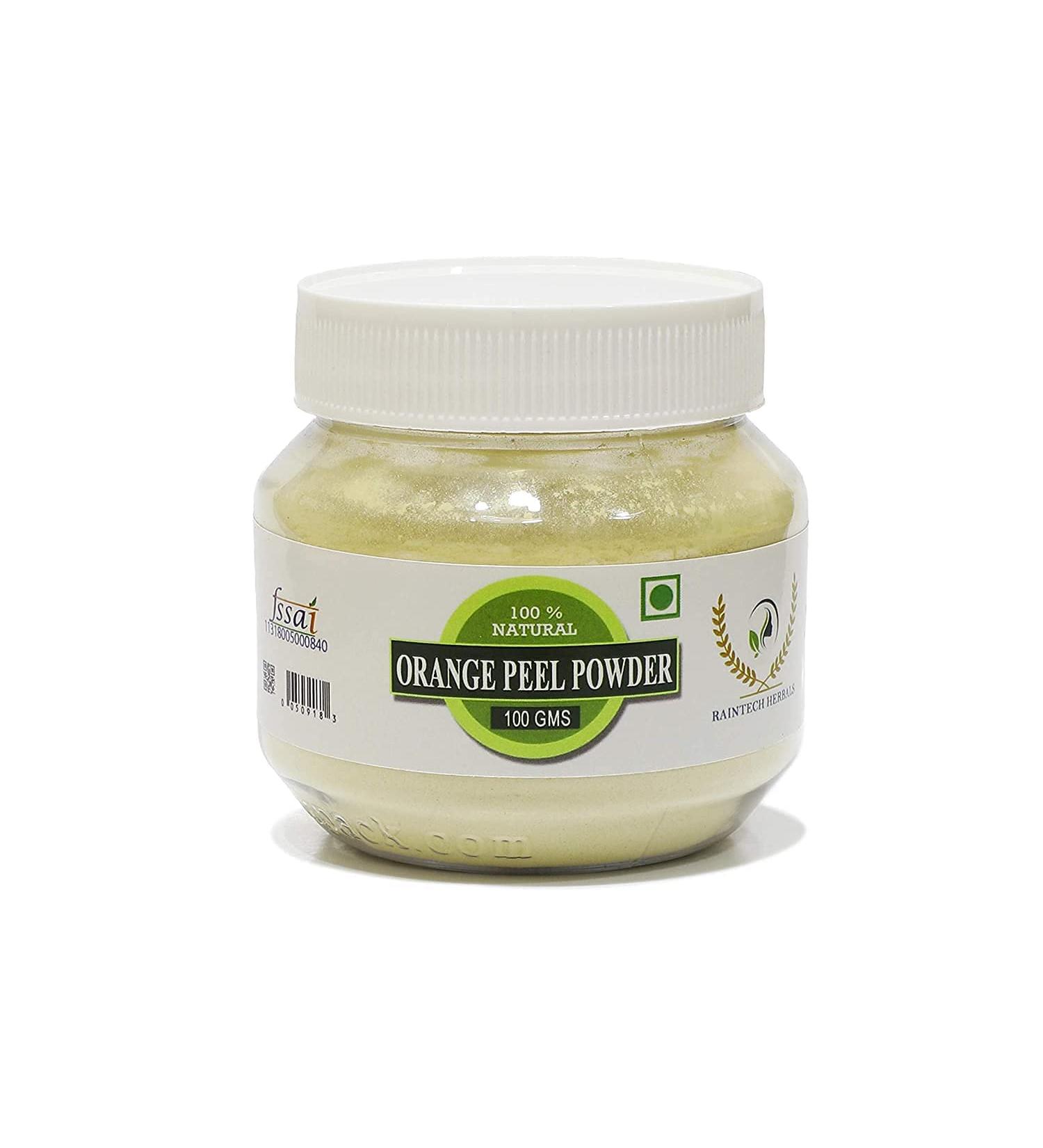 ORGANIZE RAINTECH HERBALS Organic Orange Peel Powder for Skin Glowing Face Pack 100 Grams - Buy Online on GoSupps.com