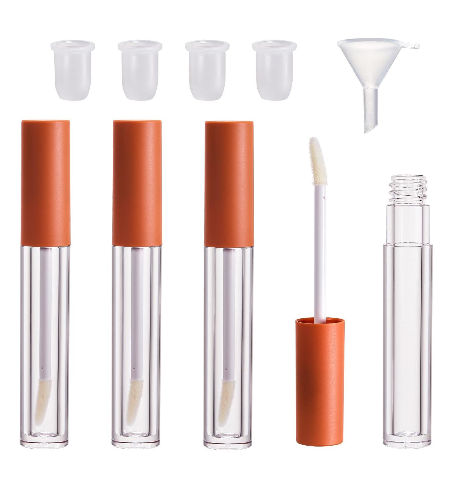 CAIYA 4 Pi ces Tubes de Gloss L vres Vides Rechargeable Brillant L vres Bouteille DIY Vide Baume L vres Tube Conteneur pour Baume l vres chantillons de Rouge l vres Orange - Buy Online on GoSupps.com