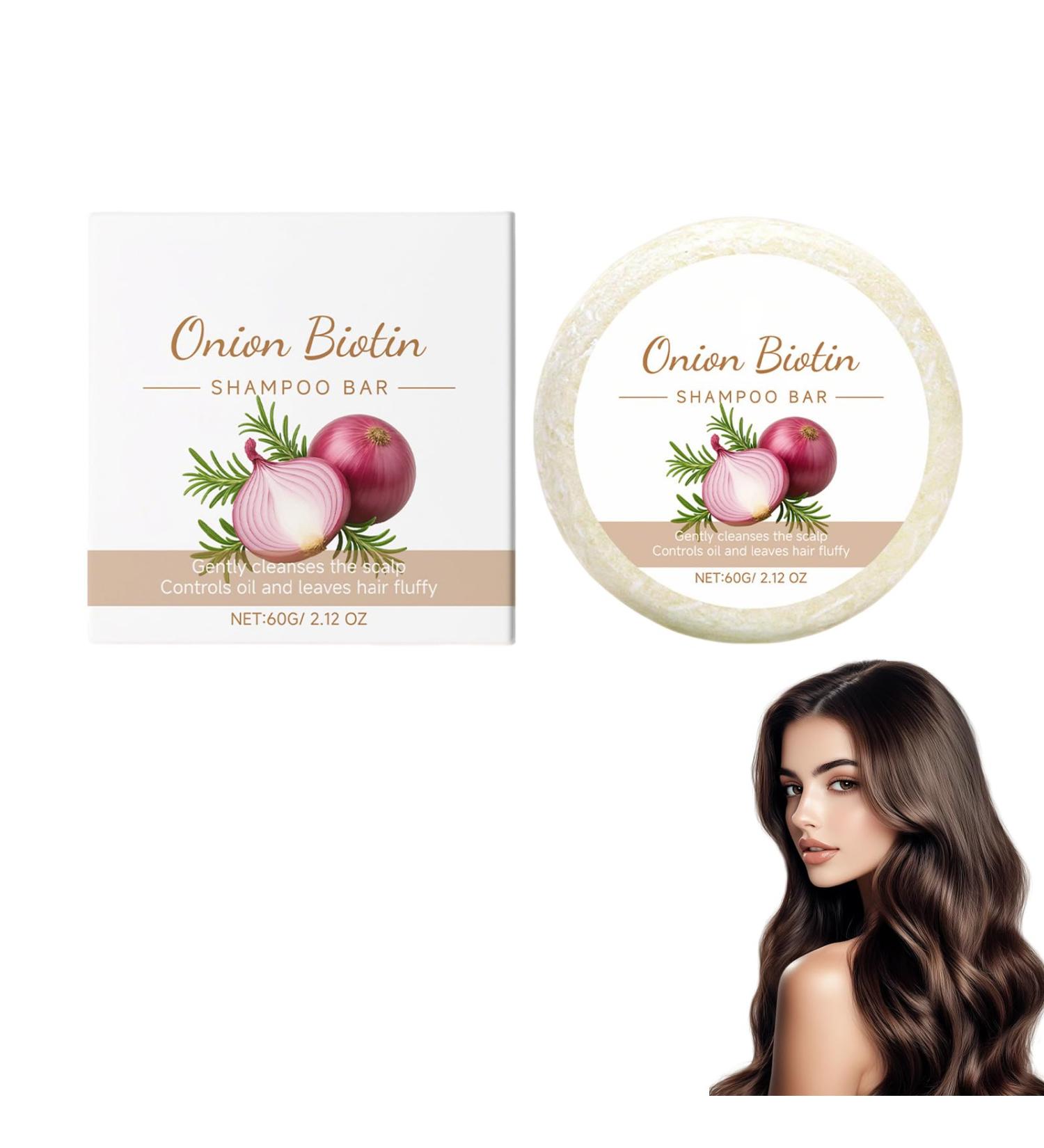  HASAIKA Onion Shampoo Bar Onion Shampoo Soap Cleans and Nourishes Strengthens Hair Strands Suitable for All Hair Types (60g) - Buy Online on GoSupps.com