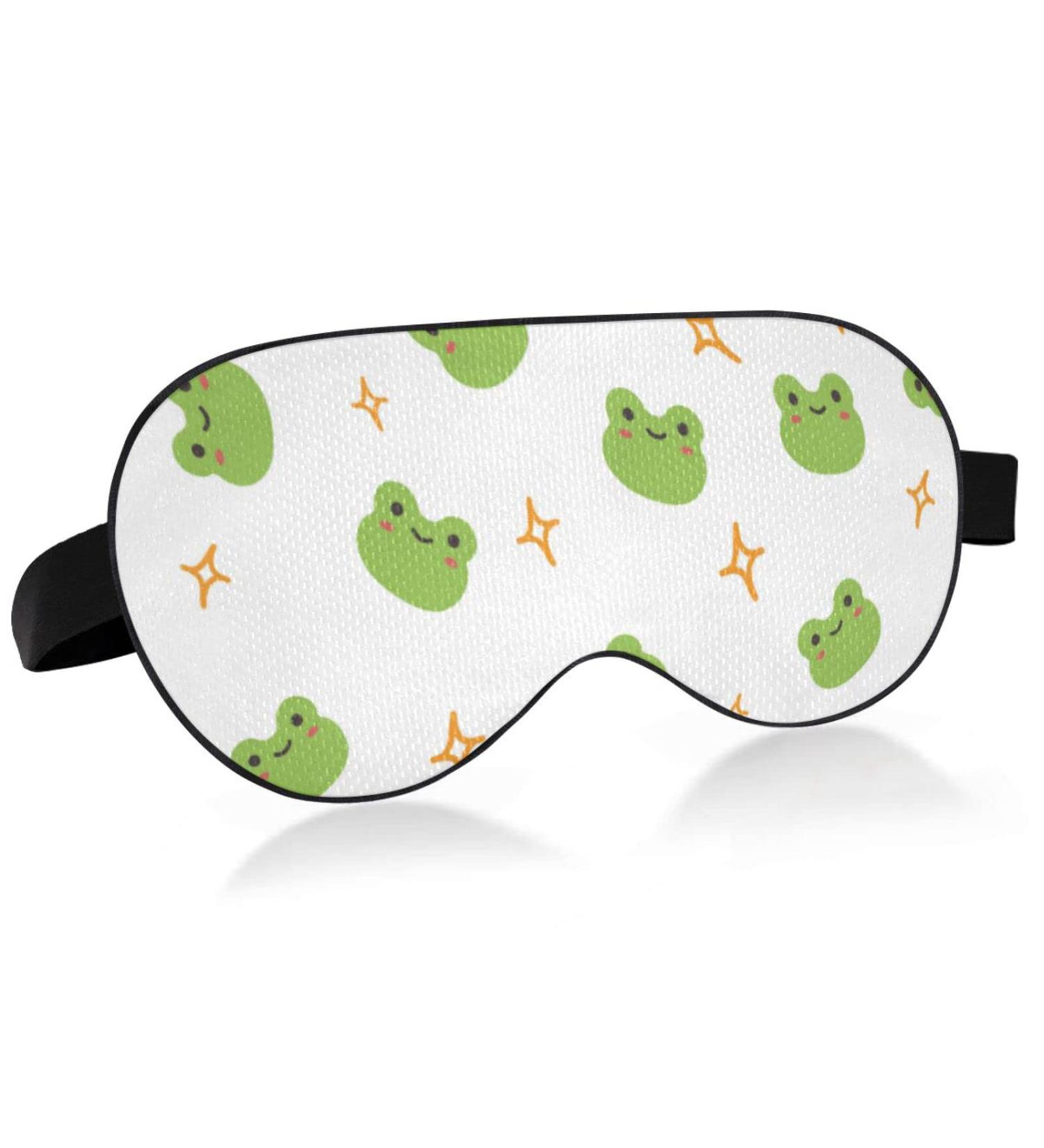 Cute Frog Breathable Sleeping Mask | Cool Feeling Eye Cover for Summer Rest | Elastic Contoured Blindfold for Men & Women - Buy Online on GoSupps.com