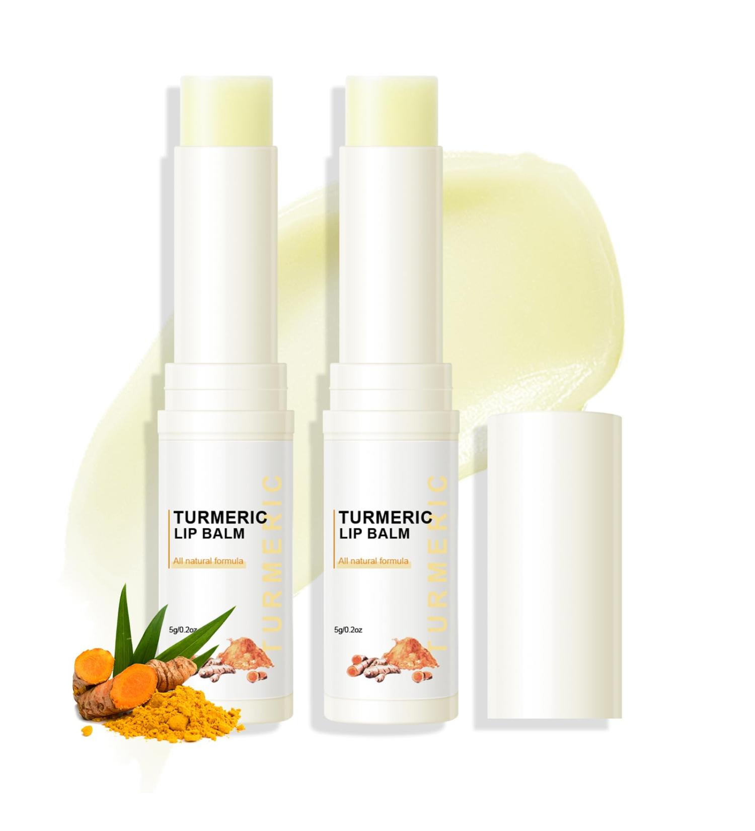 2 Pcs Turmeric Lip Balm for Dark Lips Natural Lip Lightening Moisturizer Lip Scrub for Smokers Dark Lip Lip Balm for Exfoliating Hydration Softening 2x Turmeric Lip Balm - Buy Online on GoSupps.com
