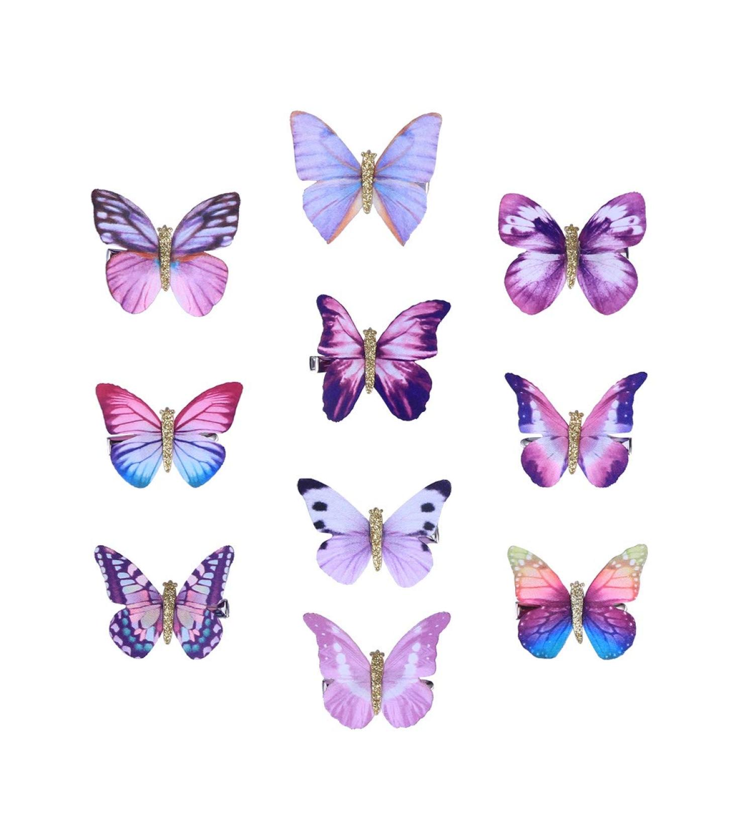 Lurrose 10-Piece Enchanting Butterfly Hair Clips for Kids - Purple 3D Bobby Pins for Girls - Buy Online on GoSupps.com