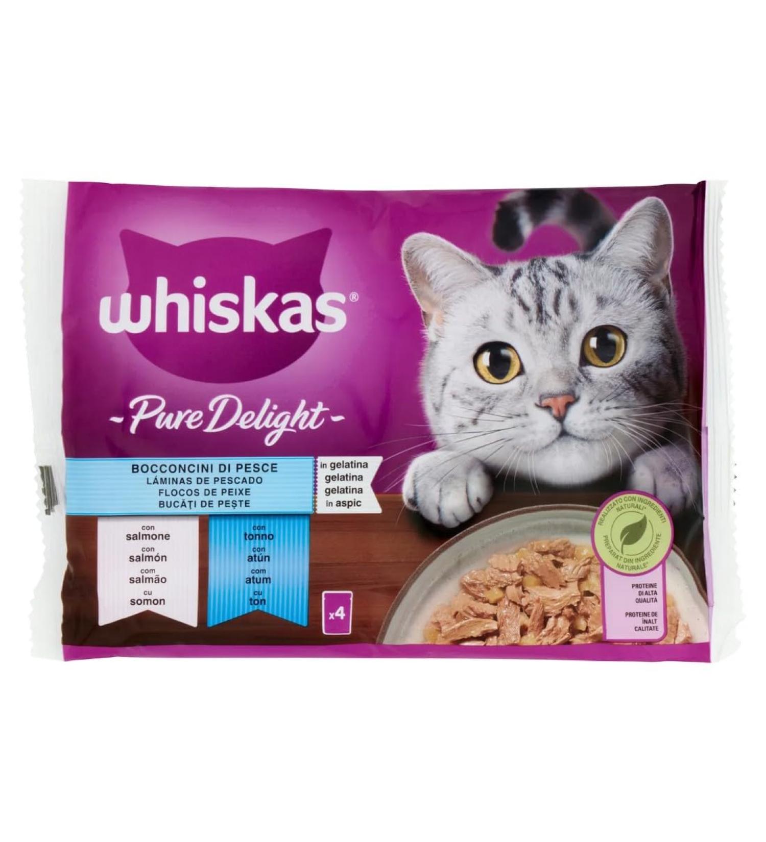 Whiskas Nourriture Humide pour Chats Adultes S lection Poissons 4x85g