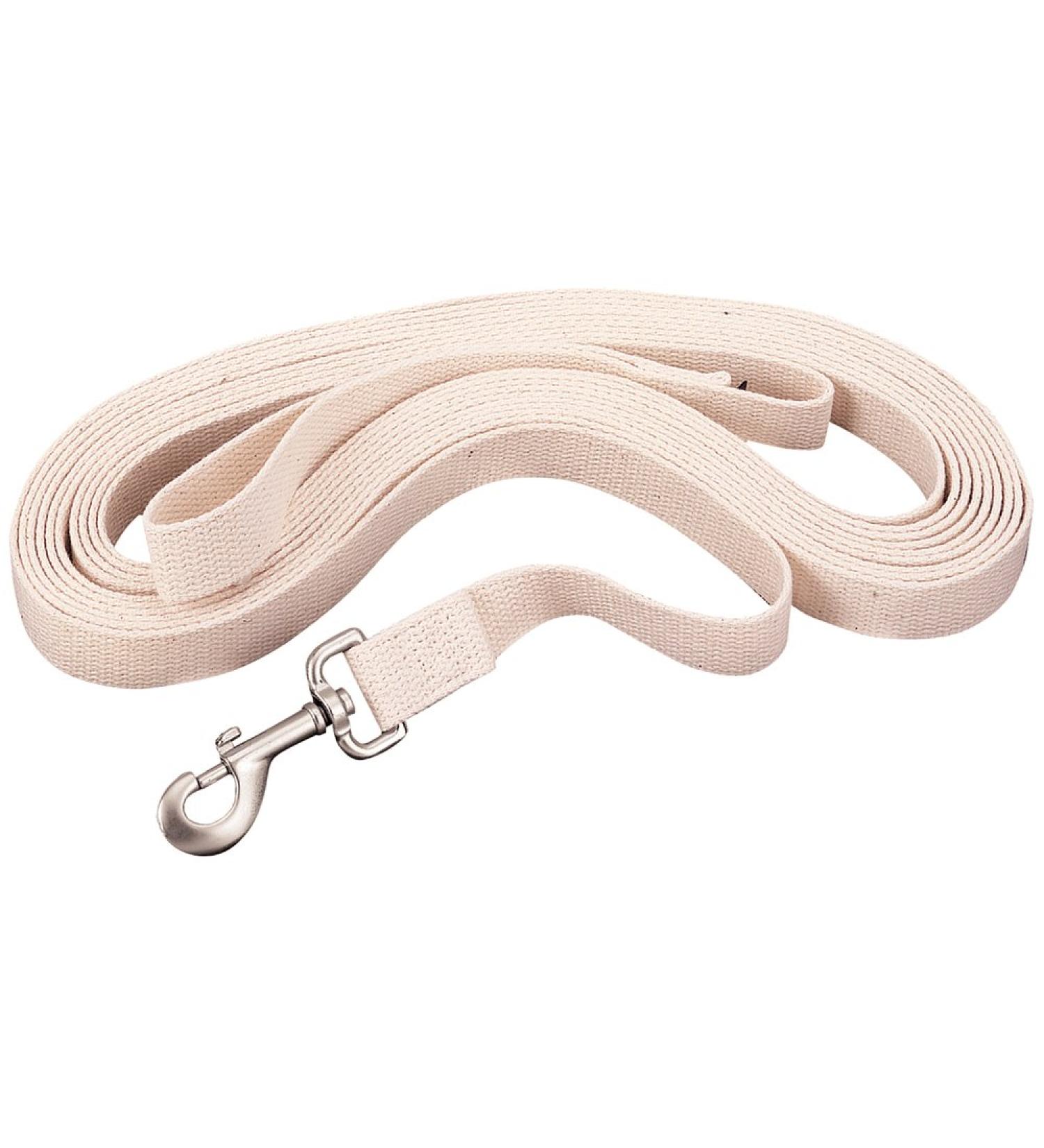Weaver Leather Flat Cotton Lunge Line with Snap 1-Inch x 30-Feet White