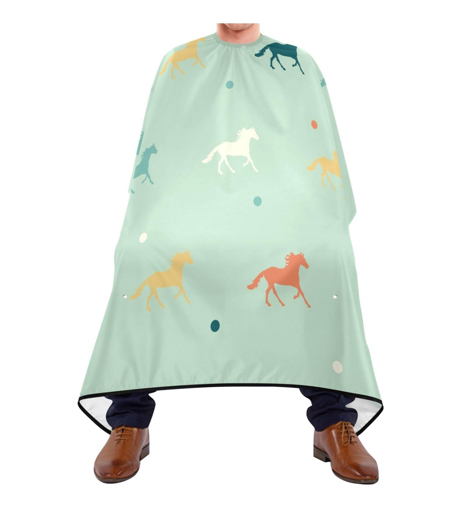 Buy Waterproof Barber Cape - Colorful Horse & Cheetah Pattern Hair Cutting Bib for Men & Women | Unisex Hairdresser Apron - Buy Online on GoSupps.com