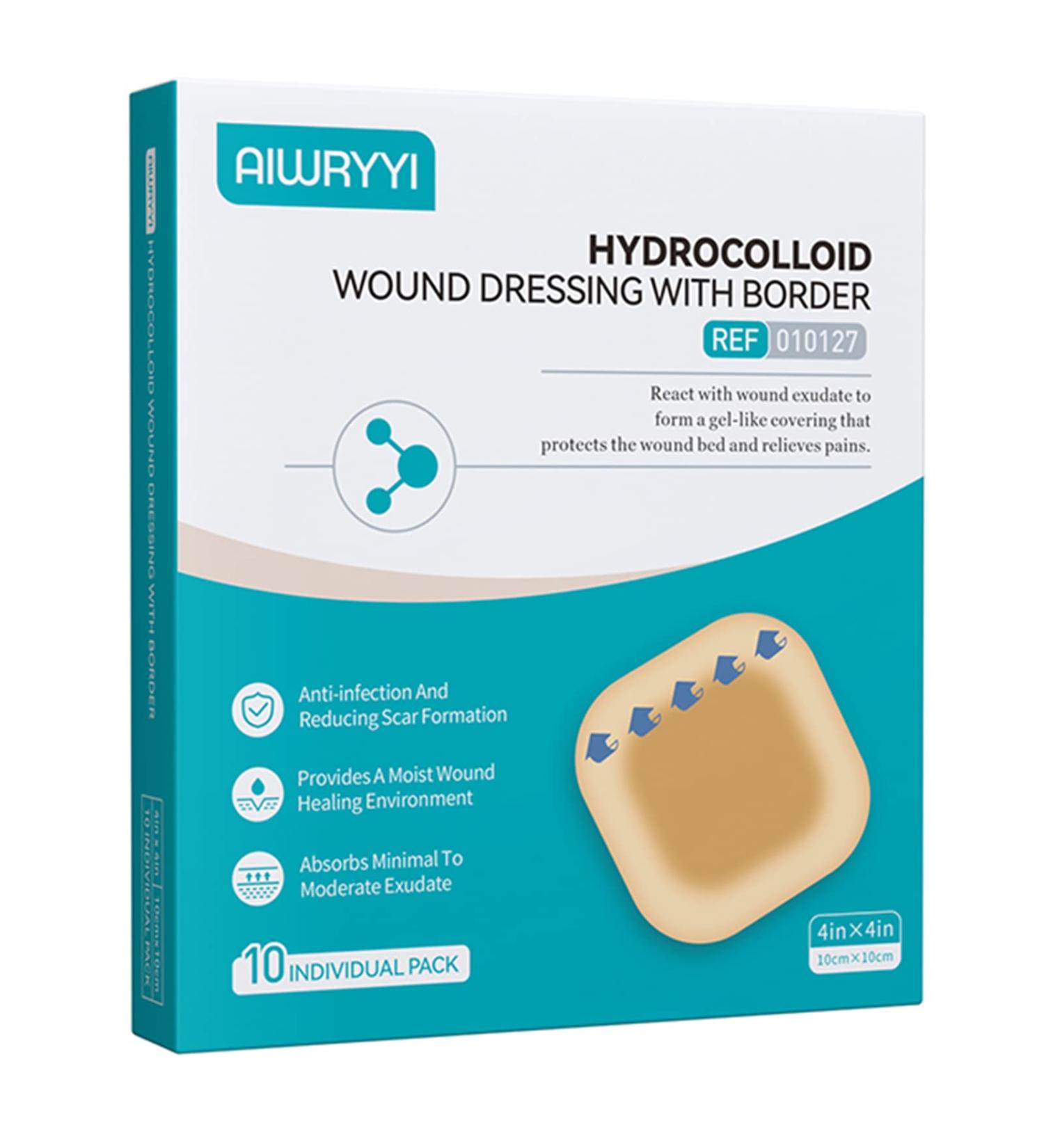 Buy Pack of 10 Hydrocolloid Adhesive Bandages Sterile 4x4 Hydrogel Wound Dressing for Fast Healing of Bedsores Surgical Wounds and Acne Prone Skin International Shipping Available - Buy Online on GoSupps.com