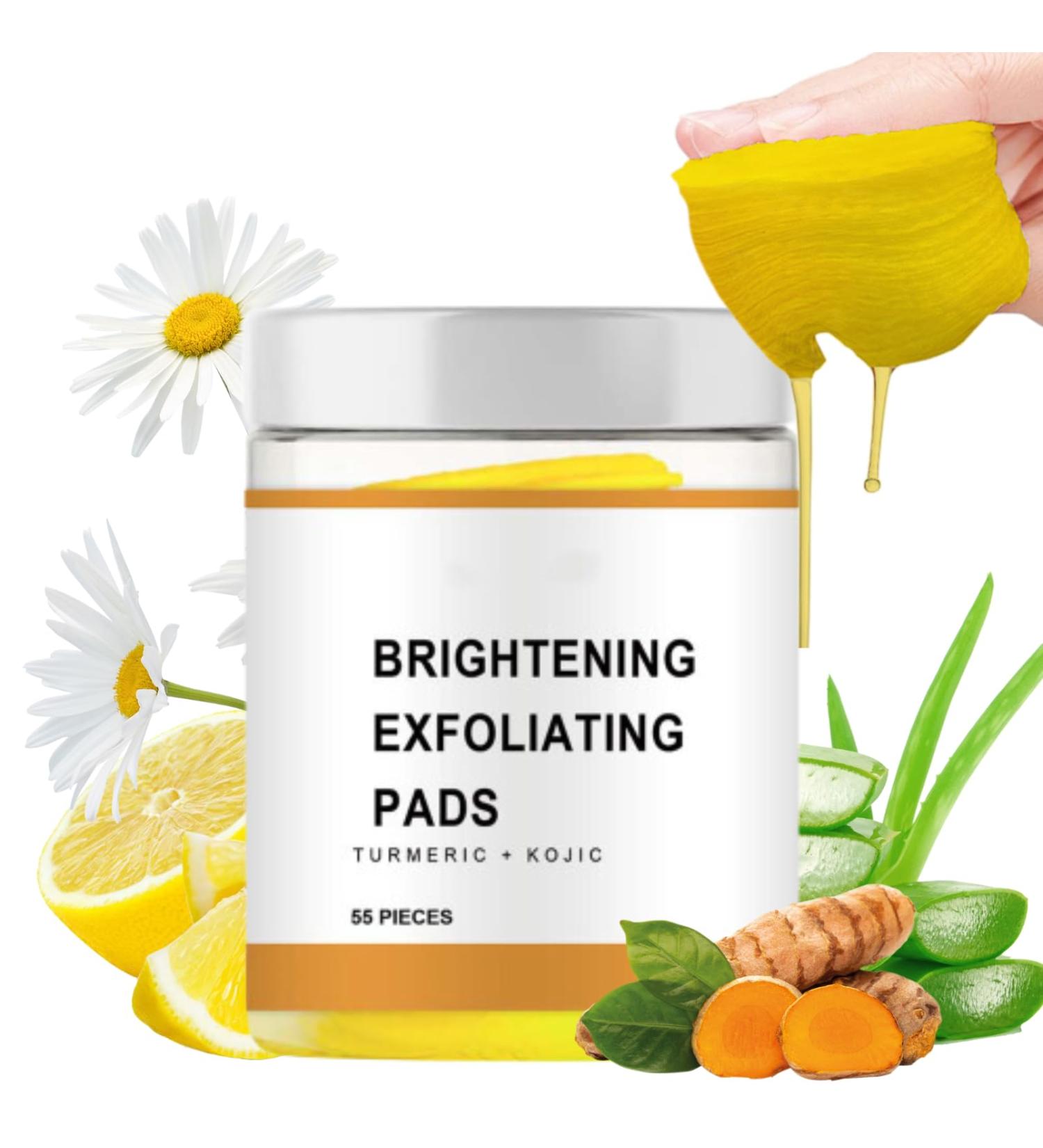 Turmeric Kojic Acid Cleansing Pads - Face Pads - Gentle Face Exfoliator Pad with Salicylic Acid - Reduce Acne Face Wipes - Toner Pads Shrink Pores Fade Dark Spot (55 pieces (1 Box)) 55 pieces ( 1 Box) - Buy Online on GoSupps.com