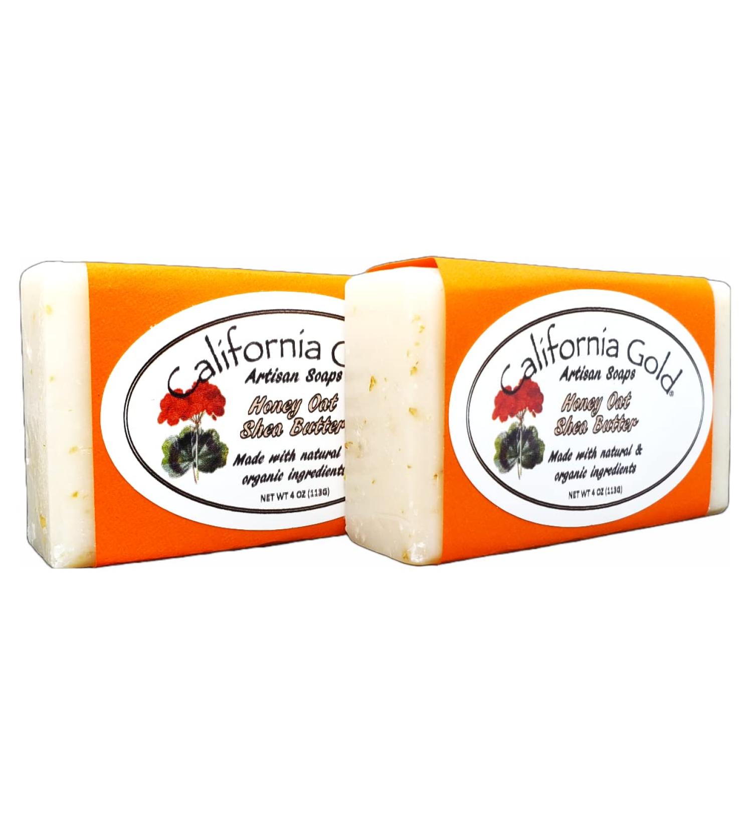 California Gold Artisan Honey Oat Shea Butter Soap | Natural & Organic | Coconut & Sunflower Oils | International Shipping | 8 oz. Total - Buy Online on GoSupps.com