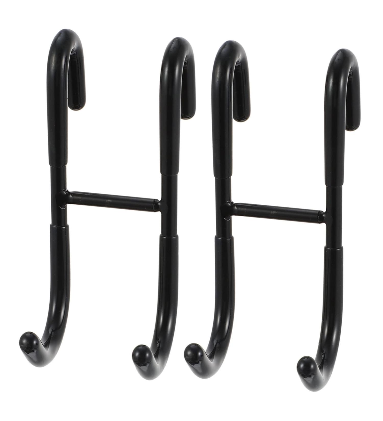 GLEAVI 4pcs Door Hook Clothes Rack Heavy Duty Metal Storage Hook Home Storage Hook Stainless Steel Glass 12X5CM Black 4 - Buy Online on GoSupps.com
