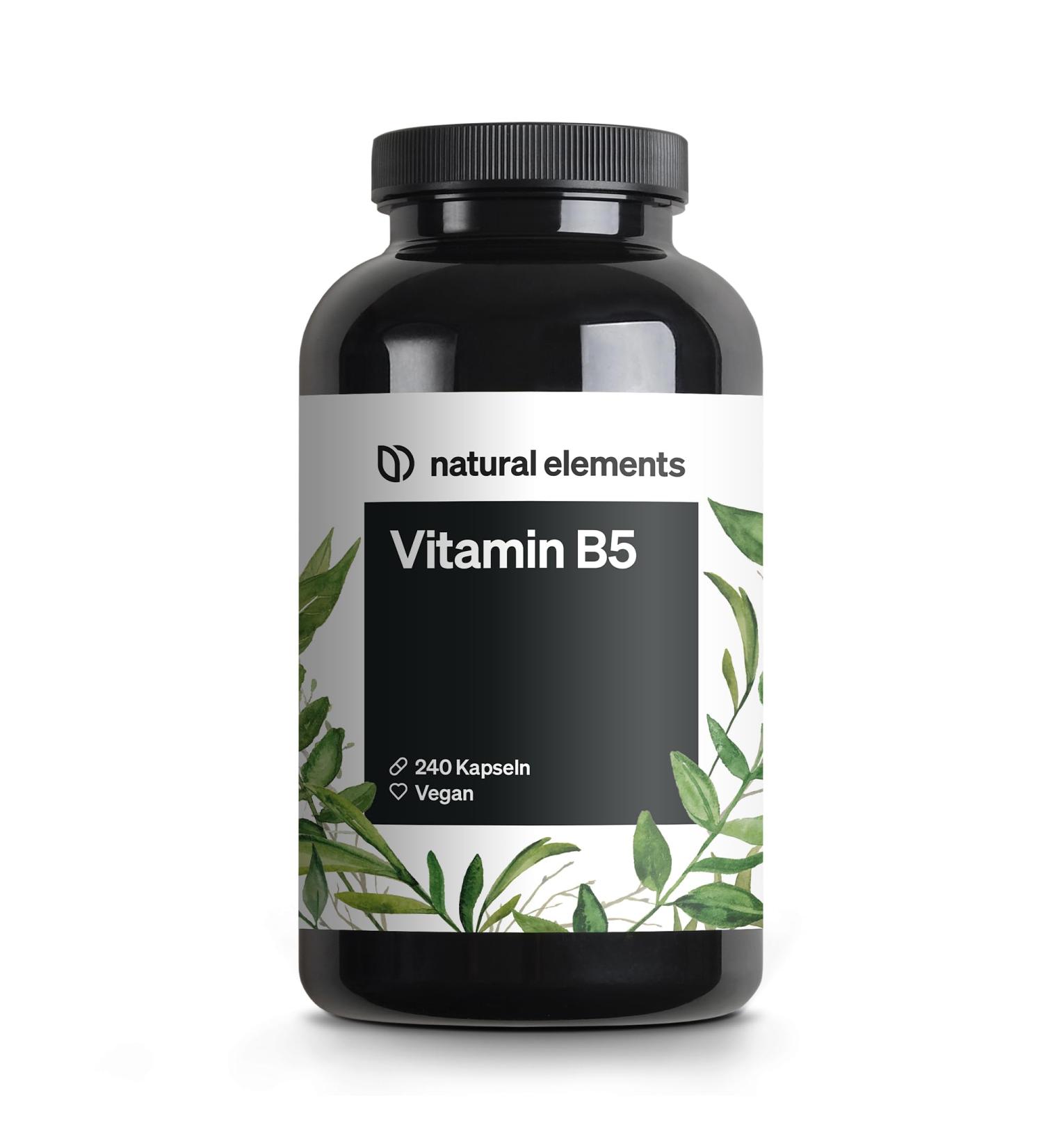 Vitamin B5 500mg Capsules - High Dose Pantothenic Acid - Vegan & Laboratory Tested - 240 Count - Made in Germany - Buy Online on GoSupps.com