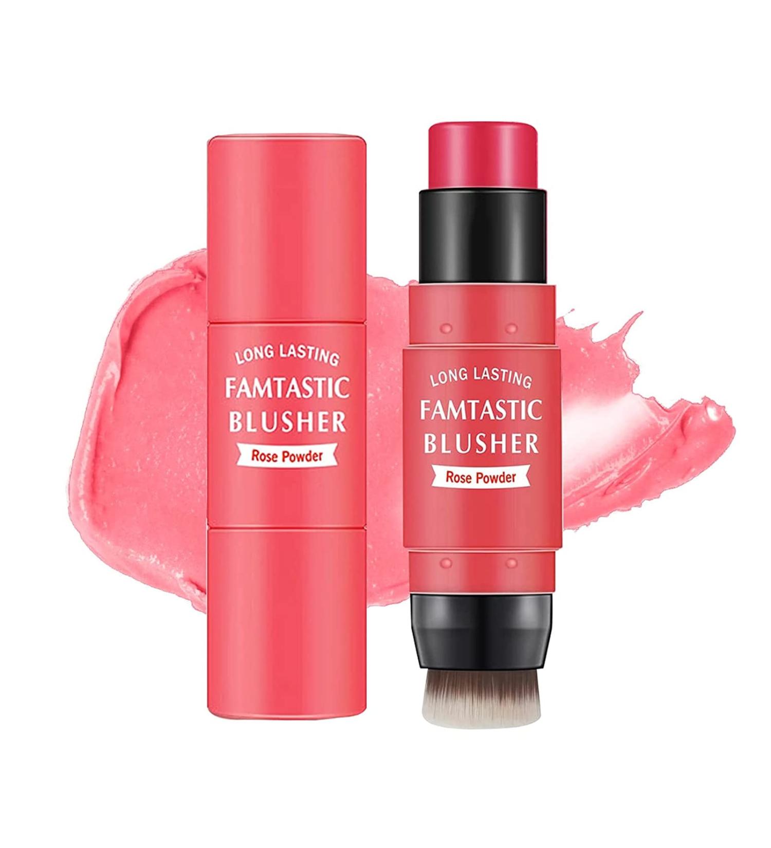 Matte Cream Blush Stick - 3-in-1 Makeup Glow in Rose Pink - 8.00g - Buy Online on GoSupps.com