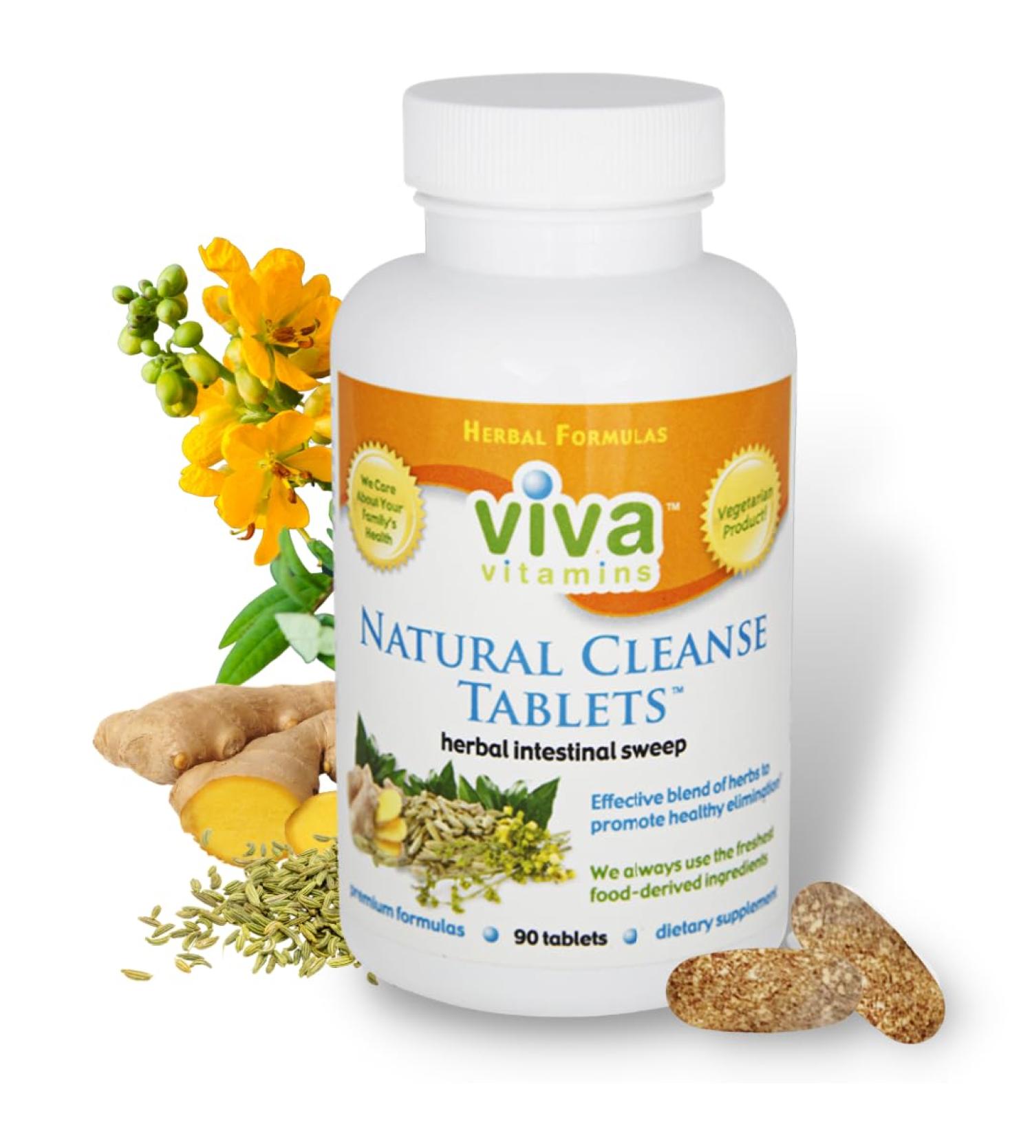 Viva Vitamins Natural Cleanse Tablets - Herbal Intestinal Sweep for Colon Cleanse - 90 Tablets - Buy Online on GoSupps.com